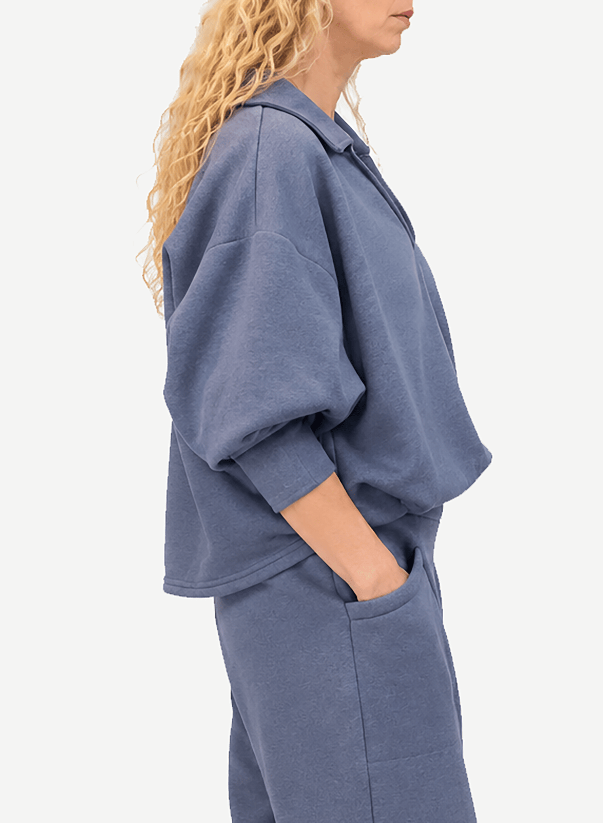 Offside Collared Sweatshirt - Blue - Meg