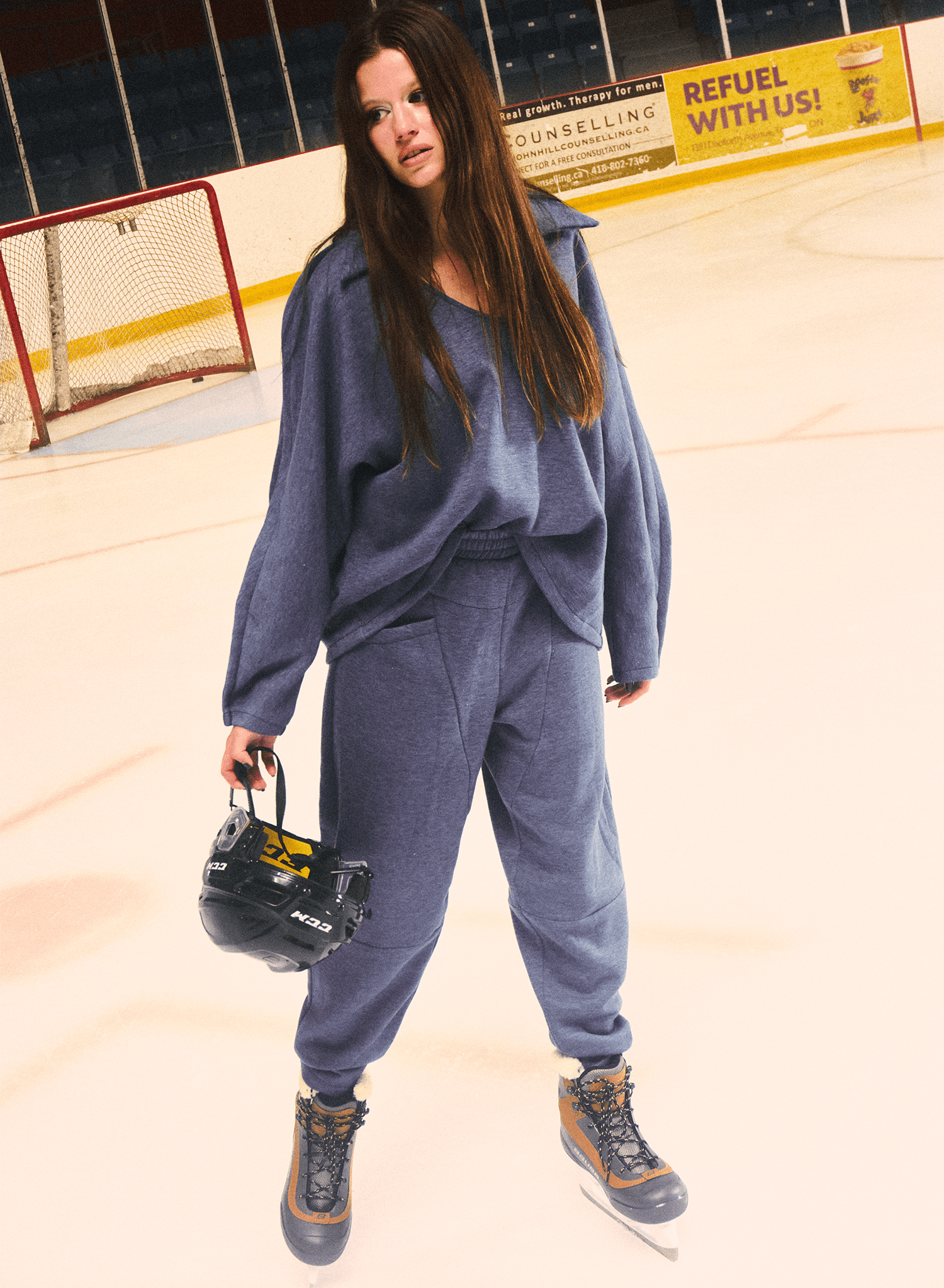 Offside Collared Sweatshirt - Blue (PRE-ORDER) - Meg