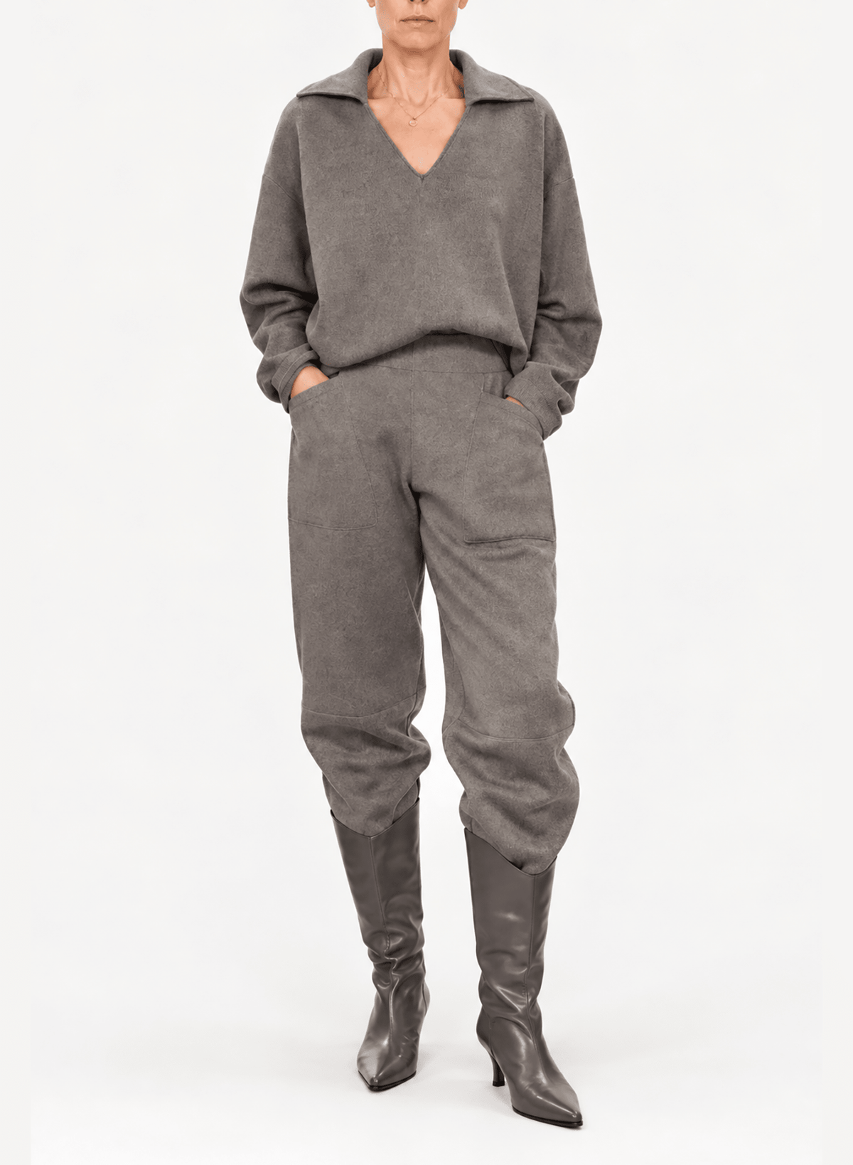 Offside Collared Sweatshirt - Taupe - Meg