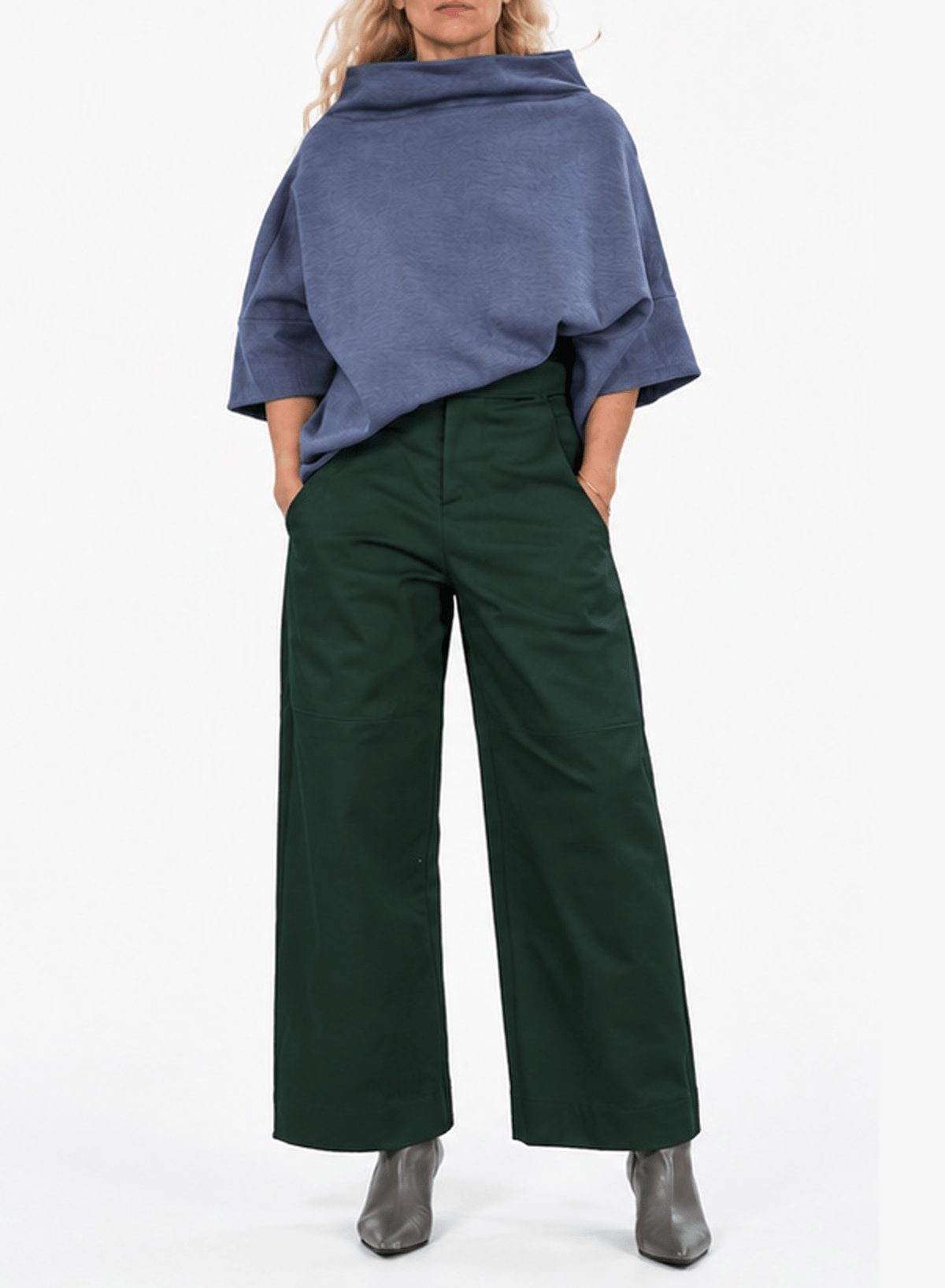 Offside Mock Neck Sweatshirt - Blue - Meg