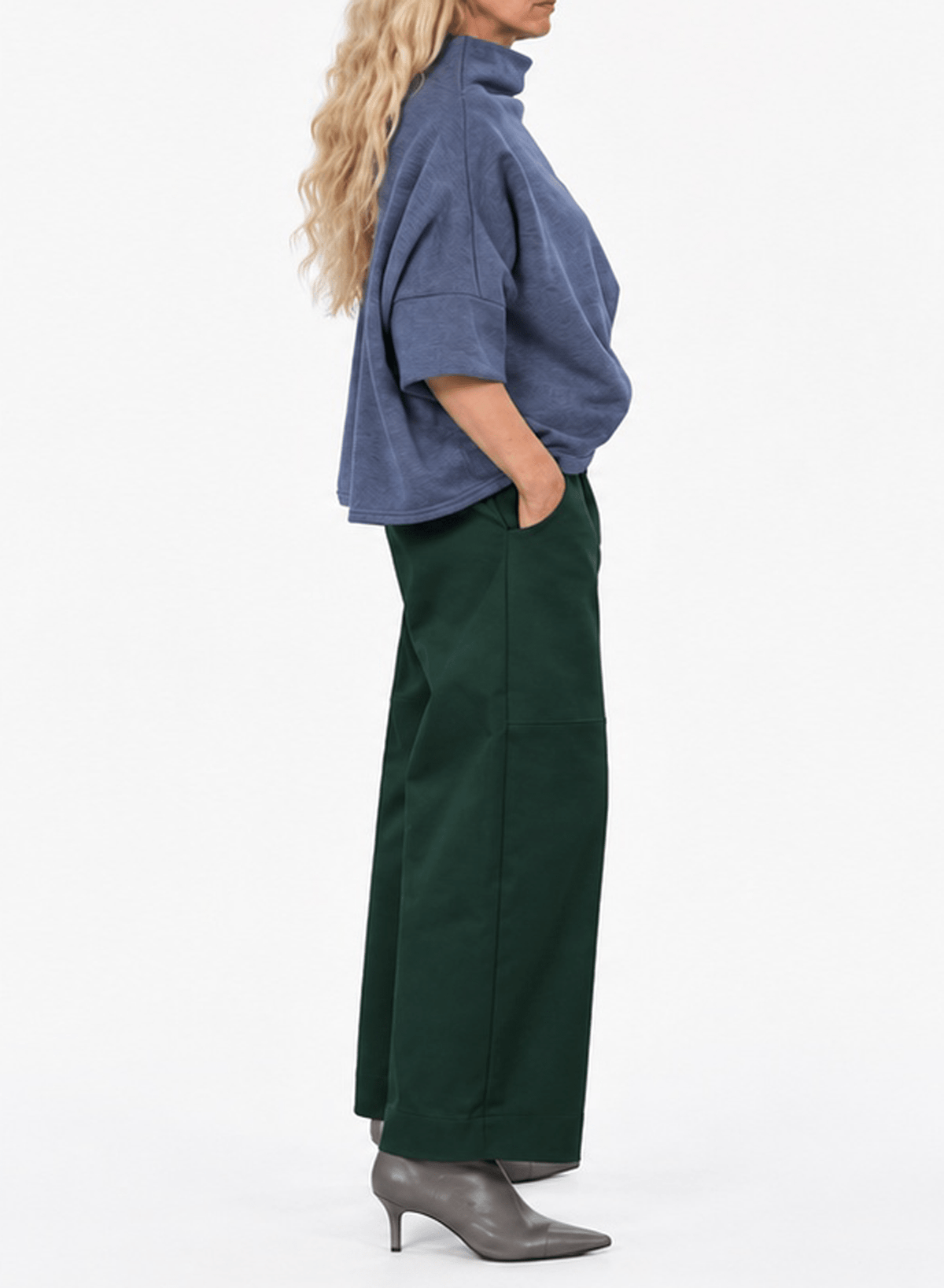 Offside Mock Neck Sweatshirt - Blue - Meg