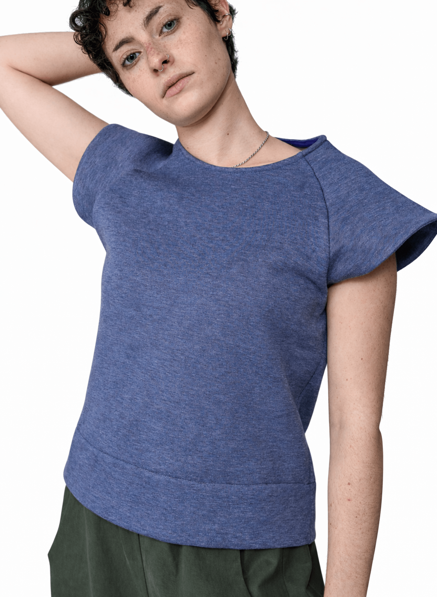 Old City Raglan Tee - Denim Blue - Meg