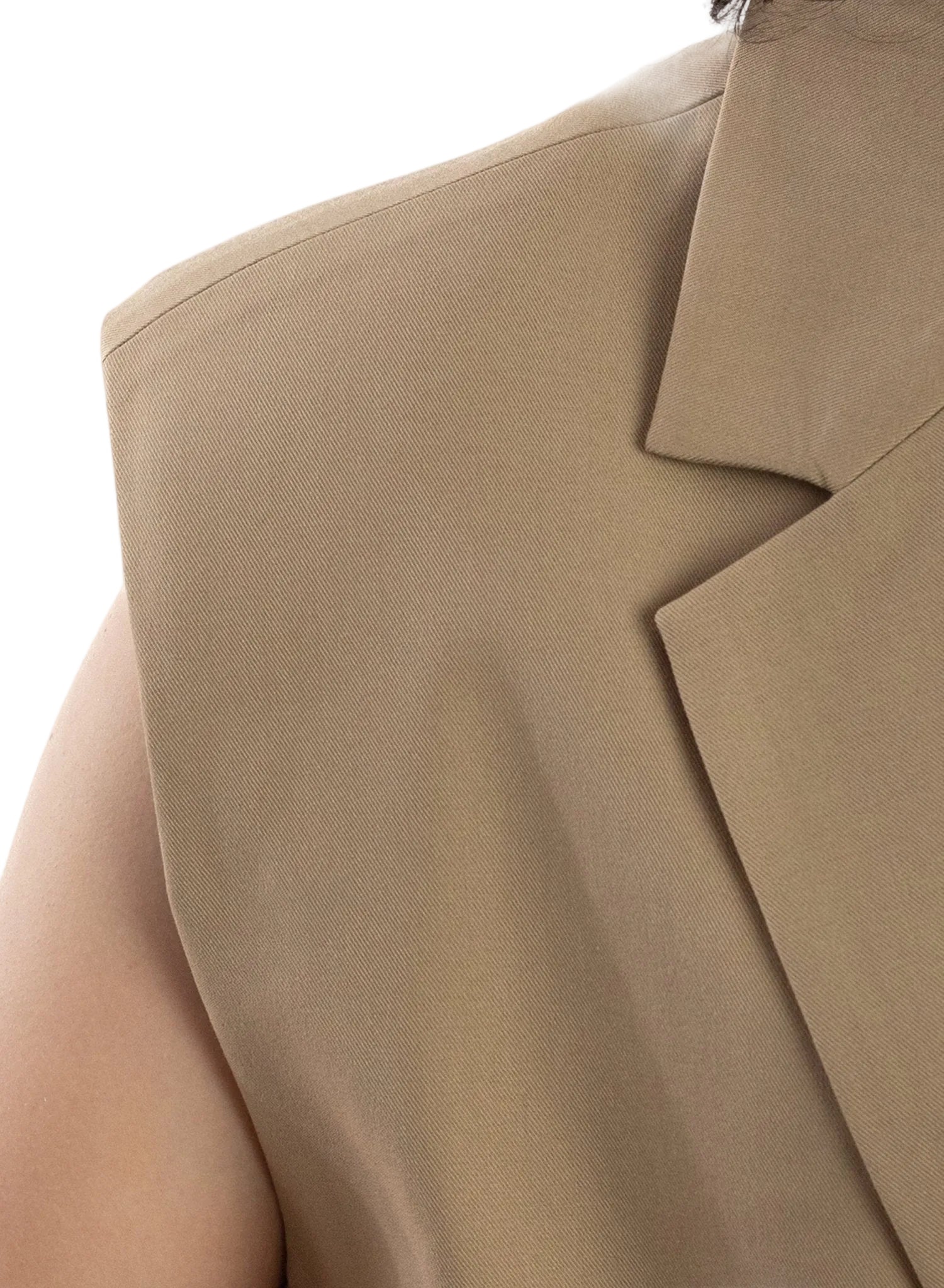 Oversized sleeveless blazer vest - Taupe - Light Brown