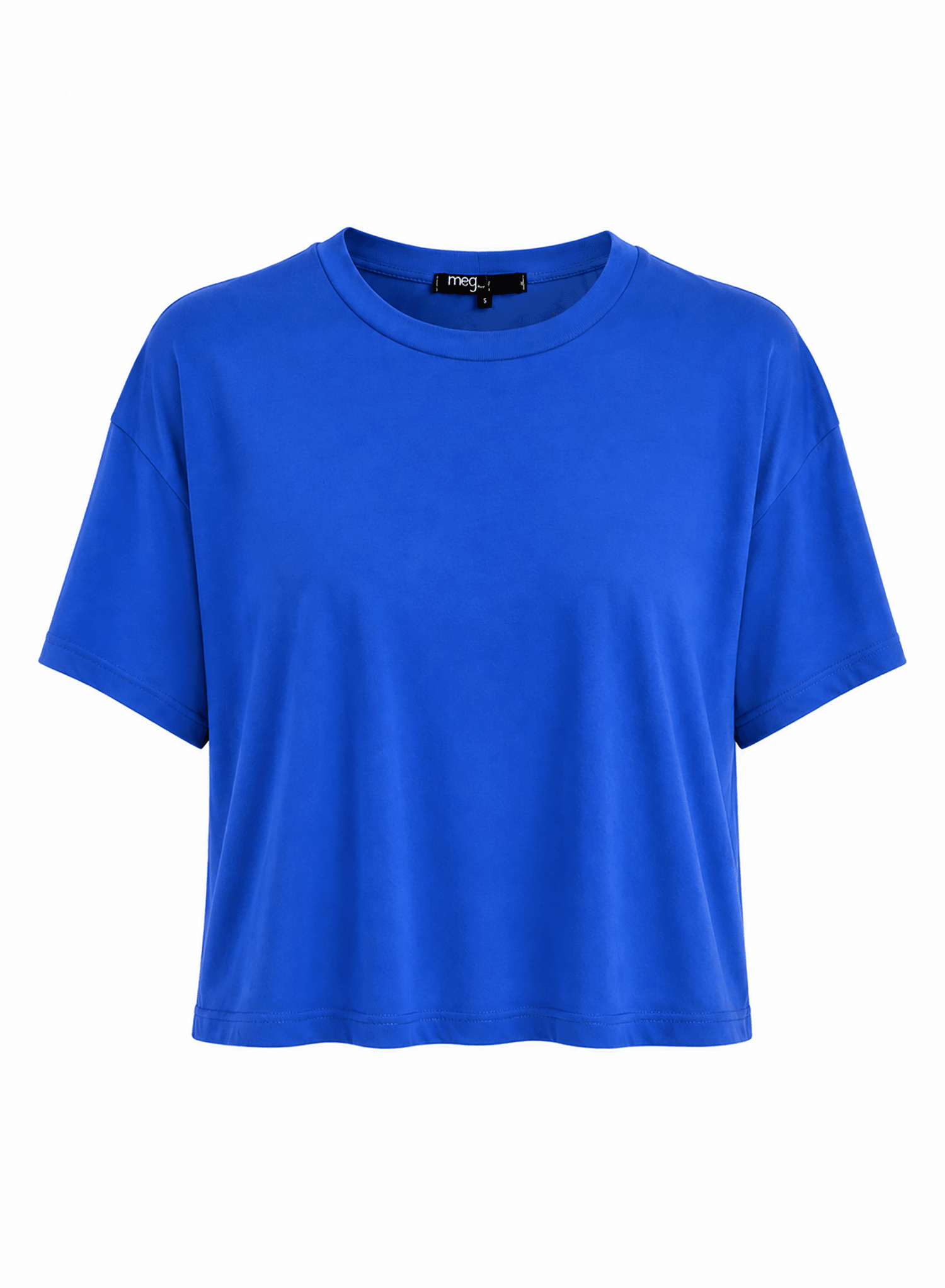 Oversized Cropped Tee - Royal Blue - Meg
