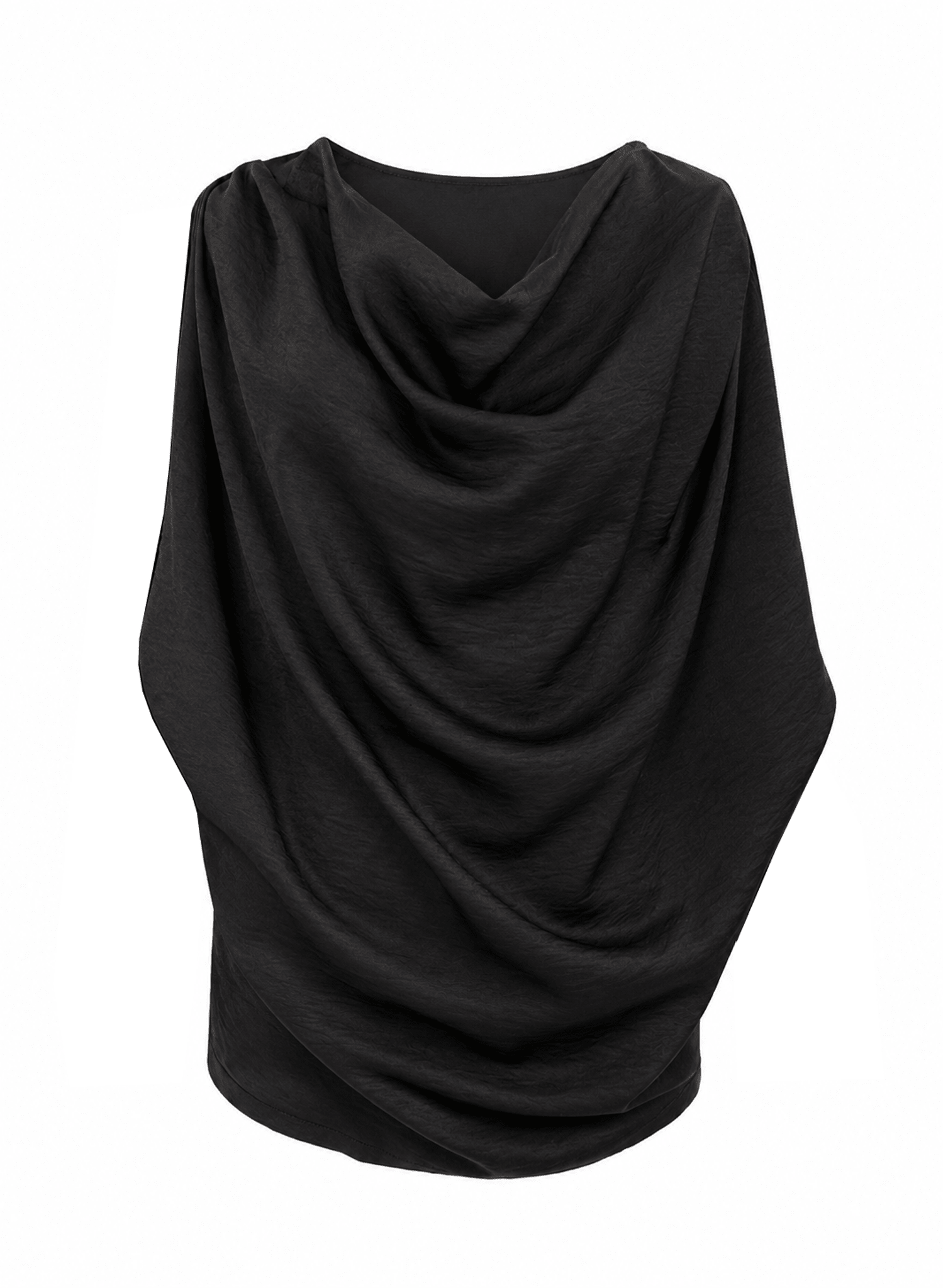 Overtime Cowl Top - Black (PRE-ORDER) - Meg