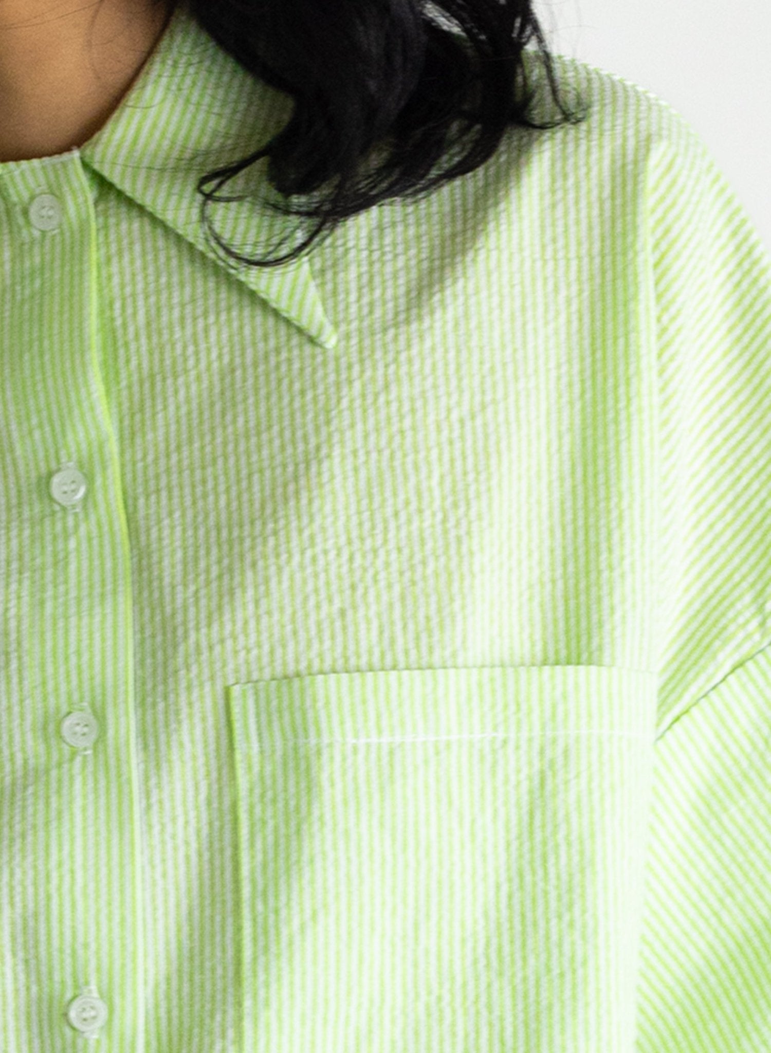 Petite Chemise - Lime Seersucker - Meg