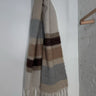 Plaid Fringe Scarf - Brown/Blue - Meg