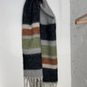 Plaid Fringe Scarf - Grey/Green - Meg