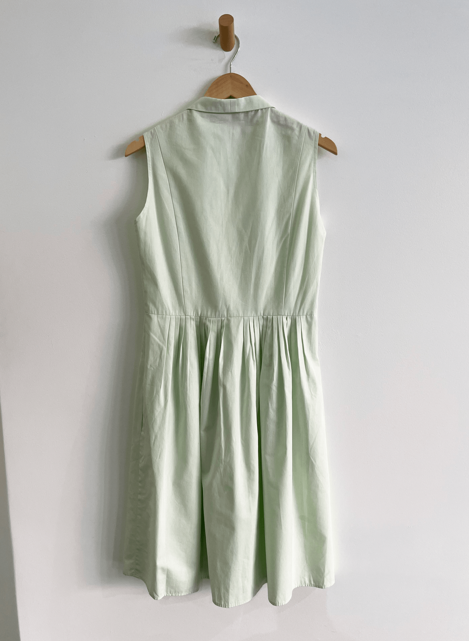 Pleated Sleeveless Dress (RESALE ITEM) - Mint - M - Meg