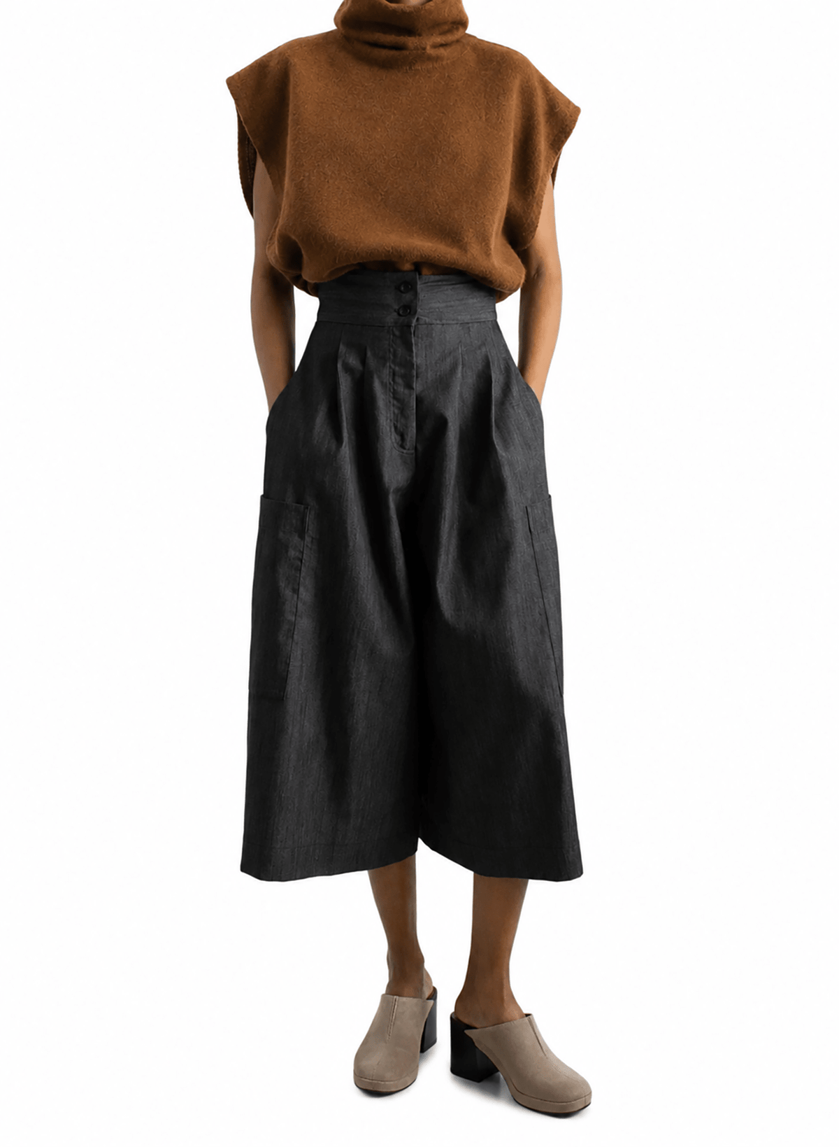 Pocket Culotte - Black Denim (PRE-ORDER) - Meg