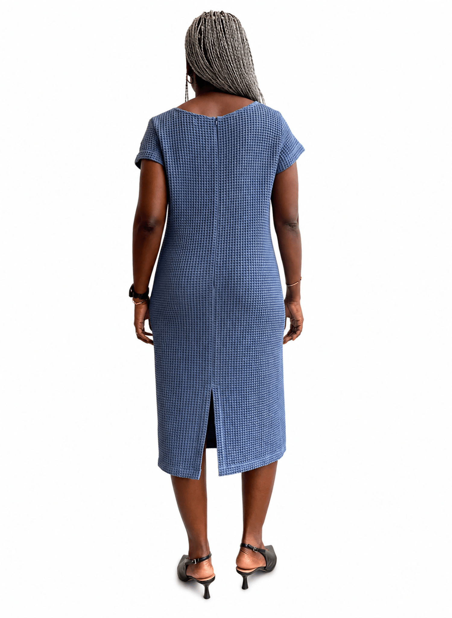 Pocket T-Shirt Dress - Steel Blue - Meg