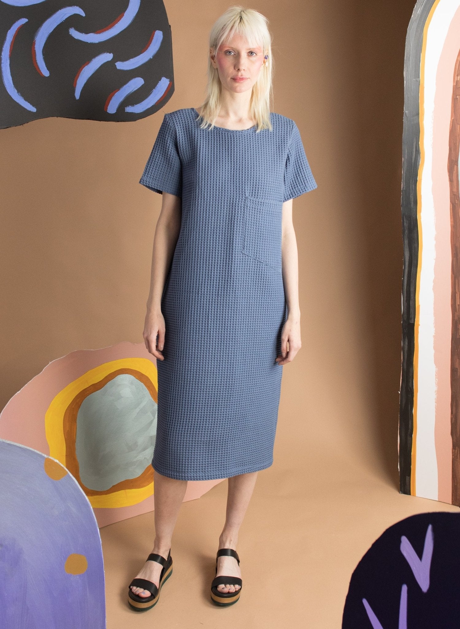 Pocket T-Shirt Dress - Steel Blue (PRE - ORDER) - Meg