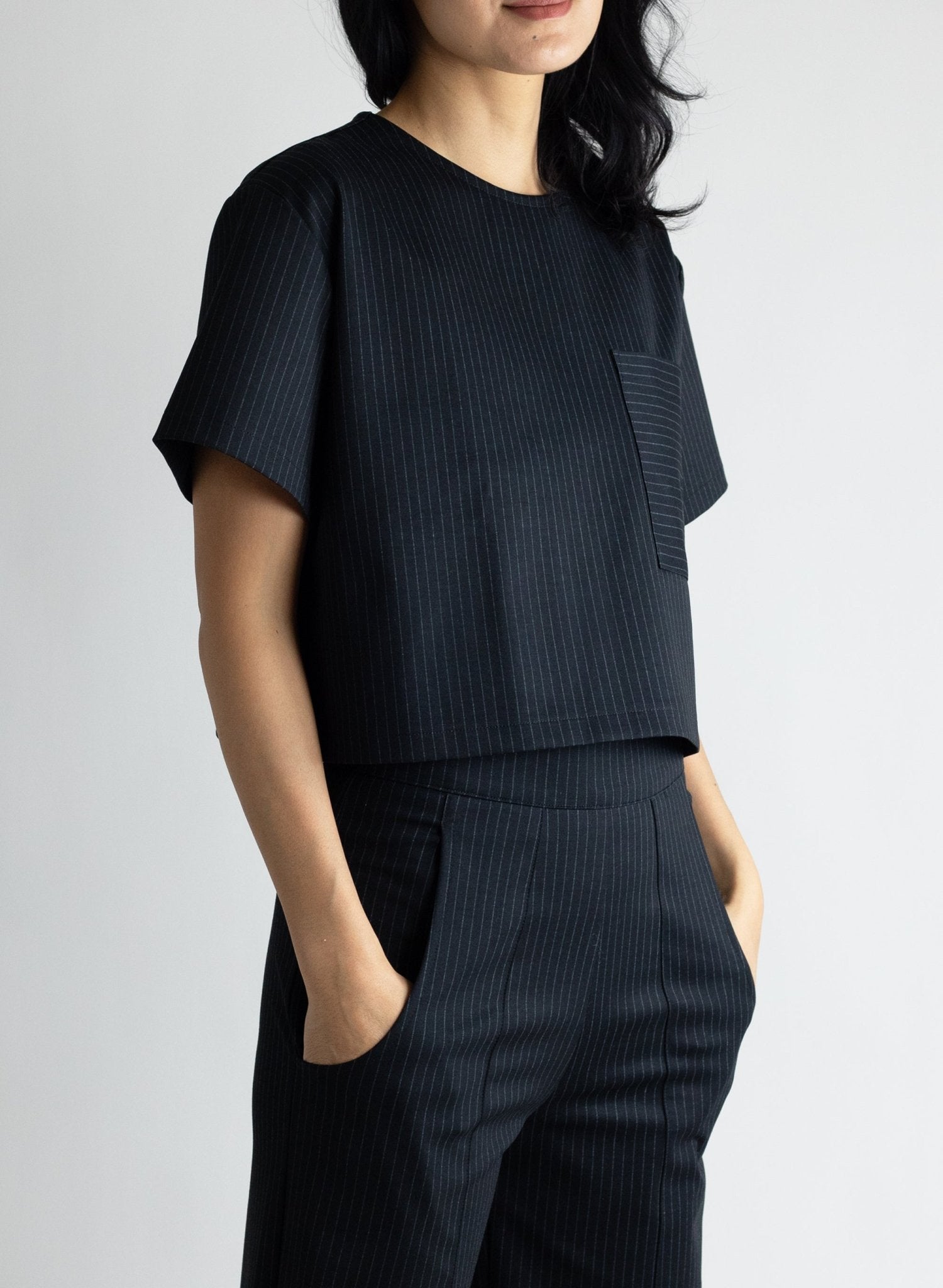 Ponte Tee - Pinstripe - Meg - Made in Canada