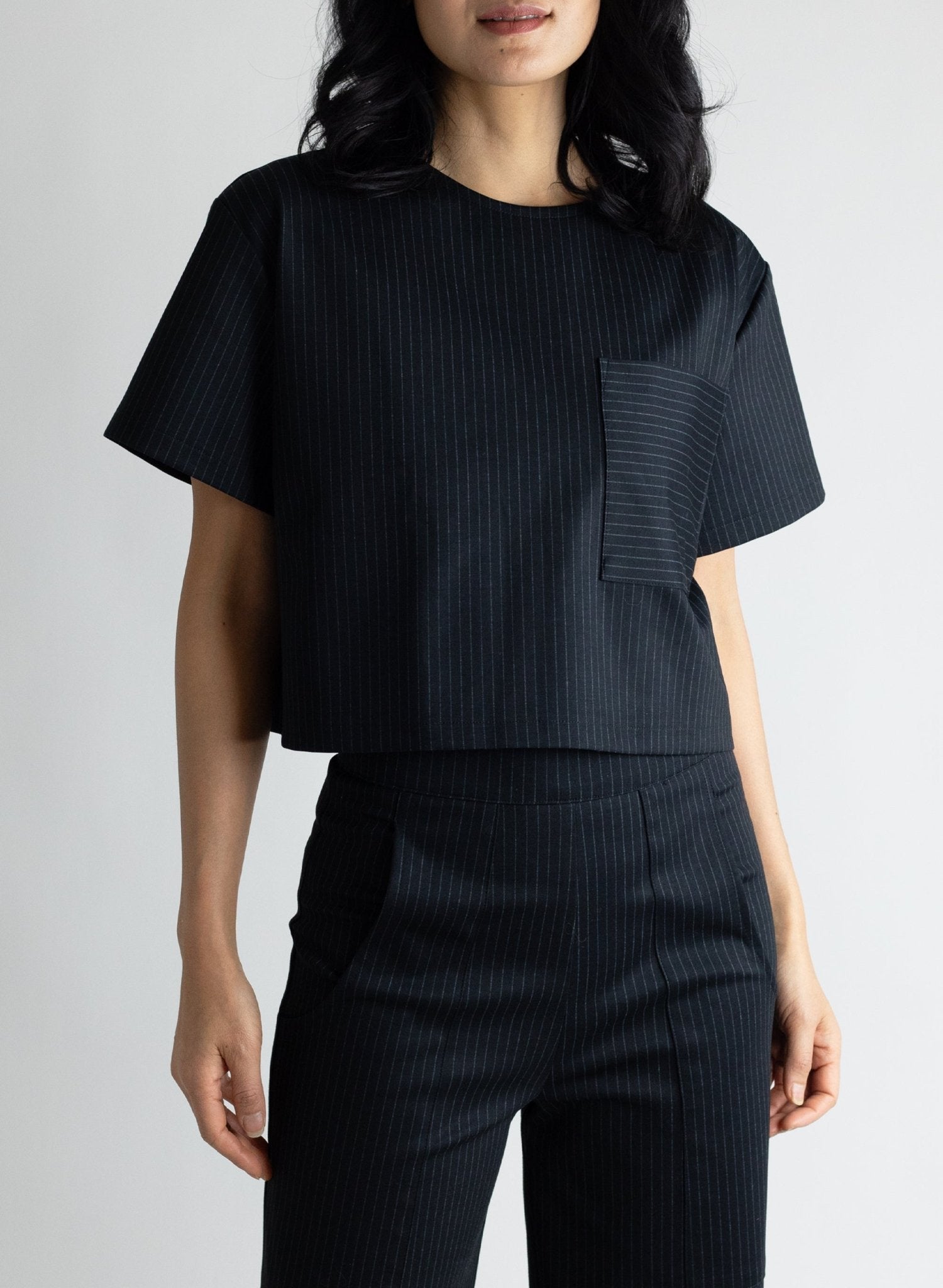 Ponte Tee - Pinstripe - Meg - Made in Canada