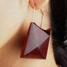 Pride & Archive - Geo Wing Earrings - Bloodwood/Gold - Meg