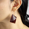 Pride & Archive - Geo Wing Earrings - Bloodwood/Silver - Meg