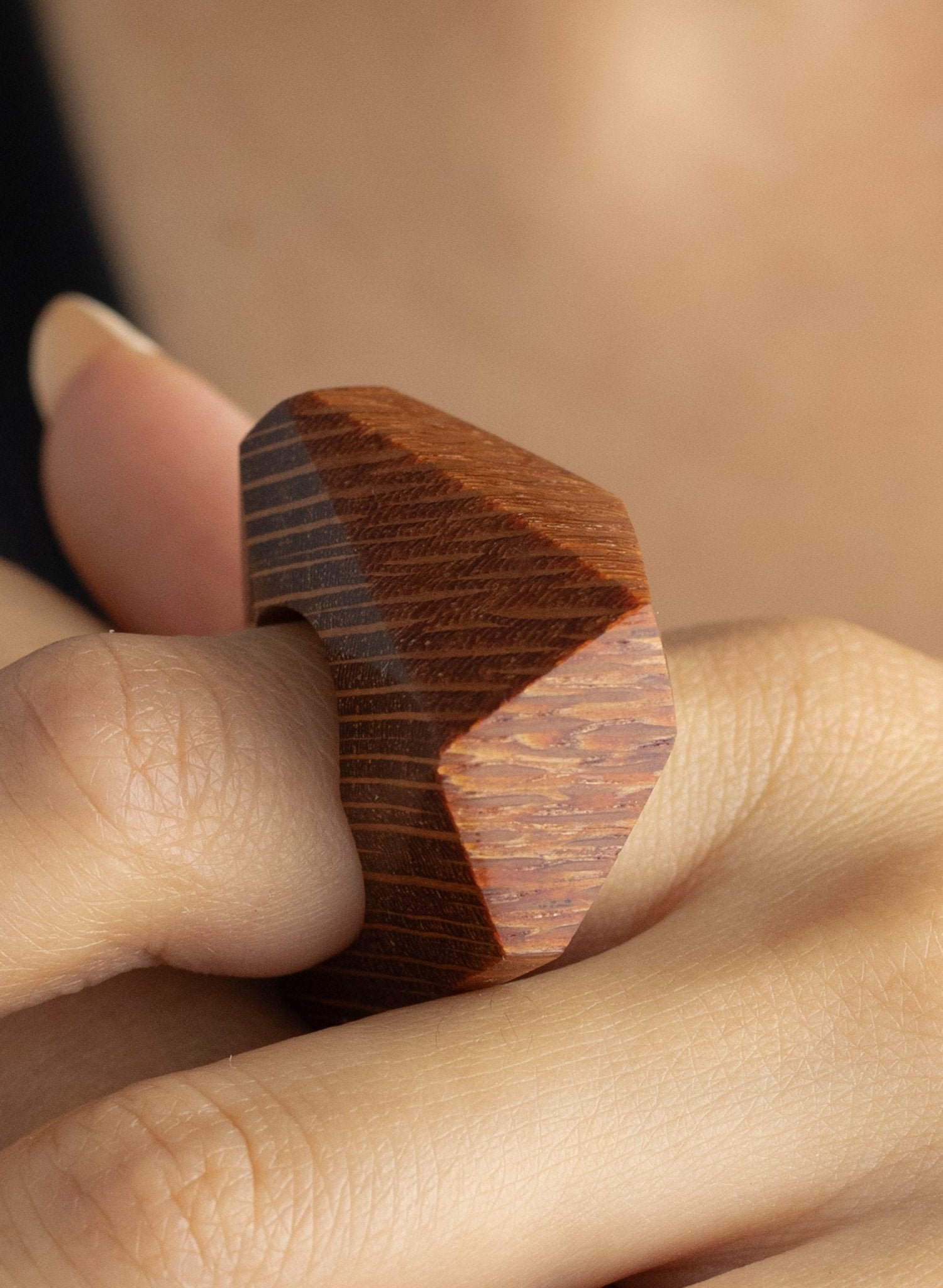 Pride & Archive - Geometric Ring - Leopardwood - Meg