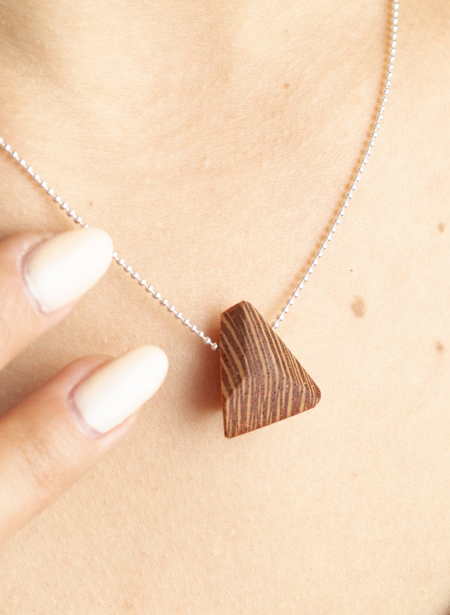 Pride & Archive - Nugget Necklace - Leopardwood/Silver - Meg