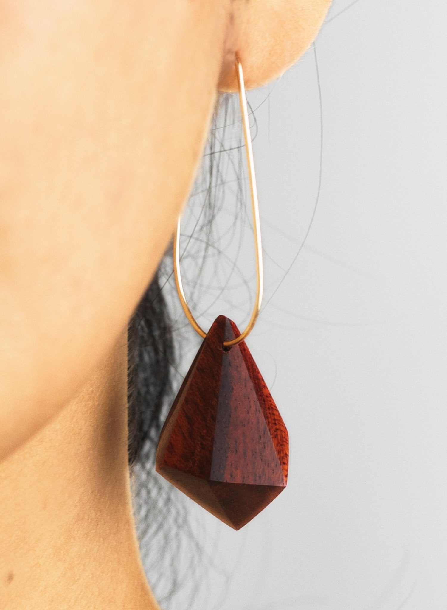 Pride & Archive - Teardrop Earrings - Bloodwood/Gold - Meg