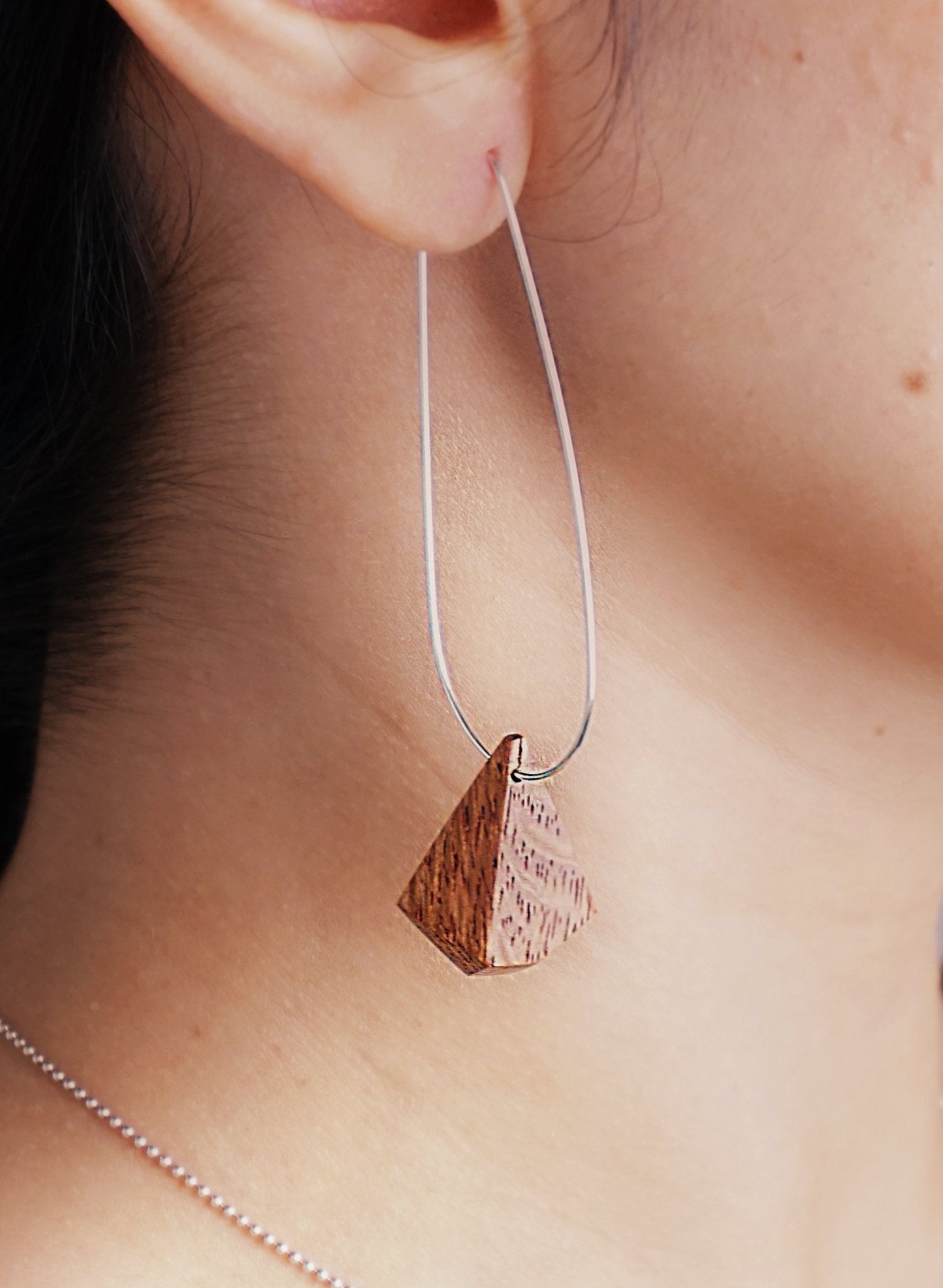 Pride & Archive - Teardrop Earrings - Leopardwood/Silver - Meg