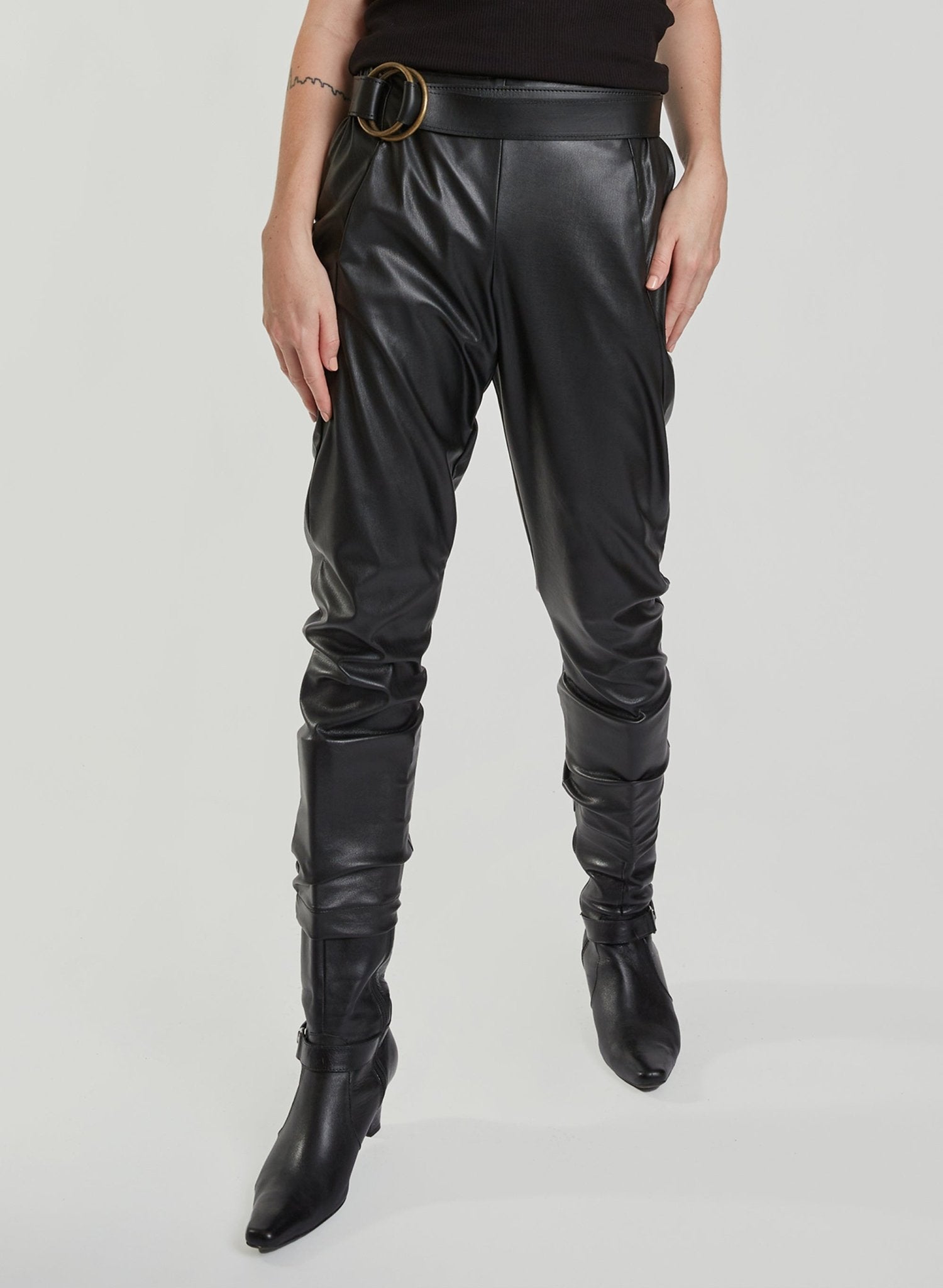 Raul Pant - Black Pleather - Meg