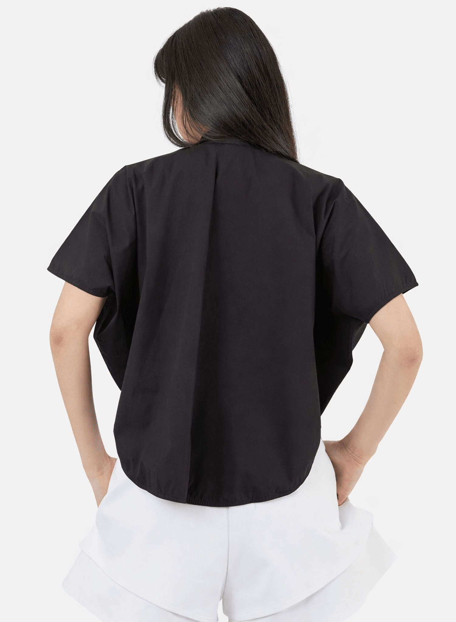 Rounded Hem Shirt - Black - Meg
