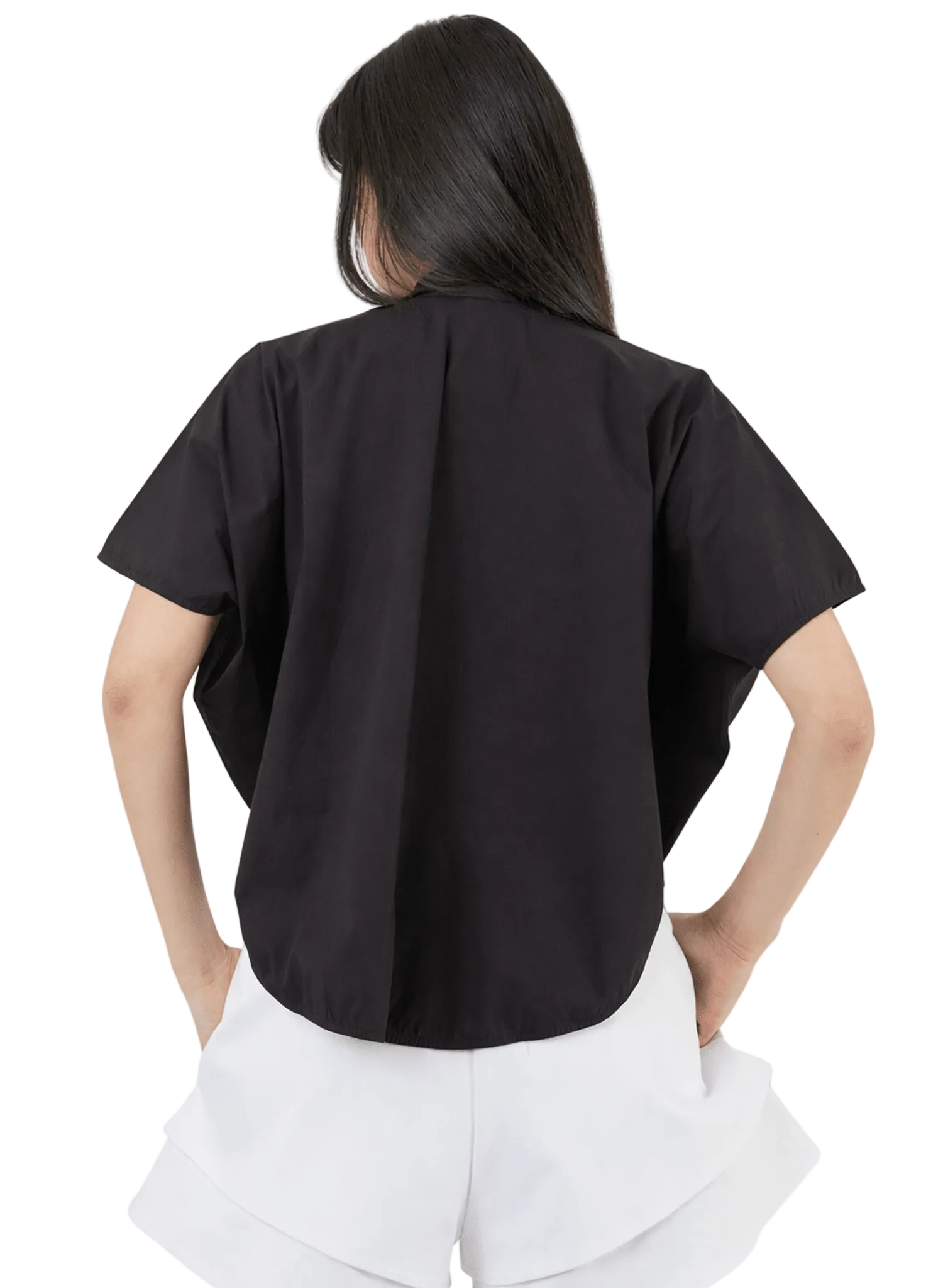 Rounded Hem Shirt - Black - Meg