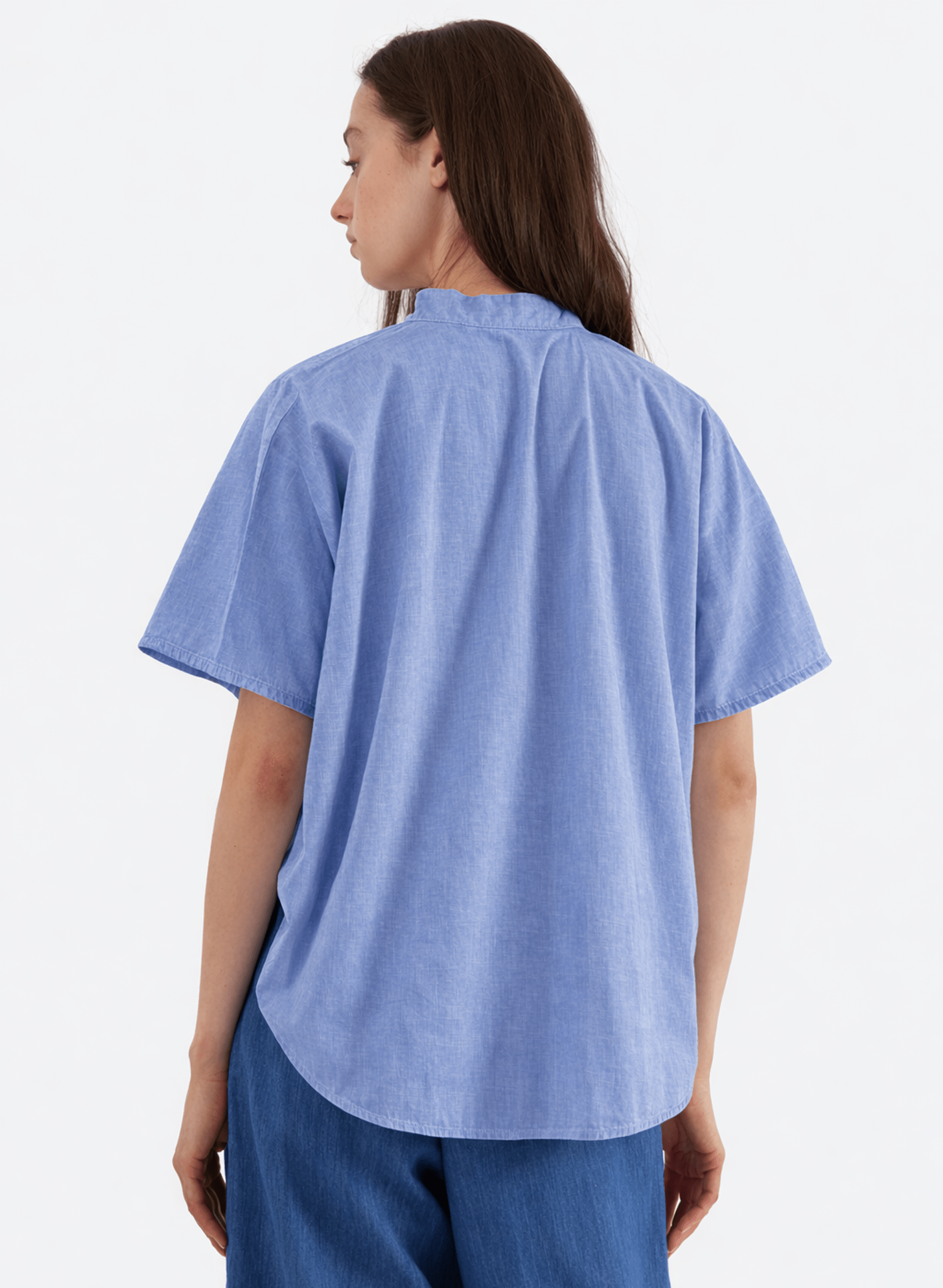 Rounded Hem Shirt - Blue - Meg