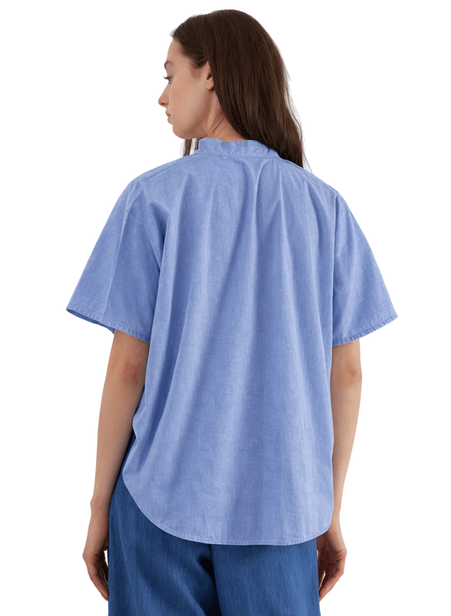 Rounded Hem Shirt - Blue - Meg