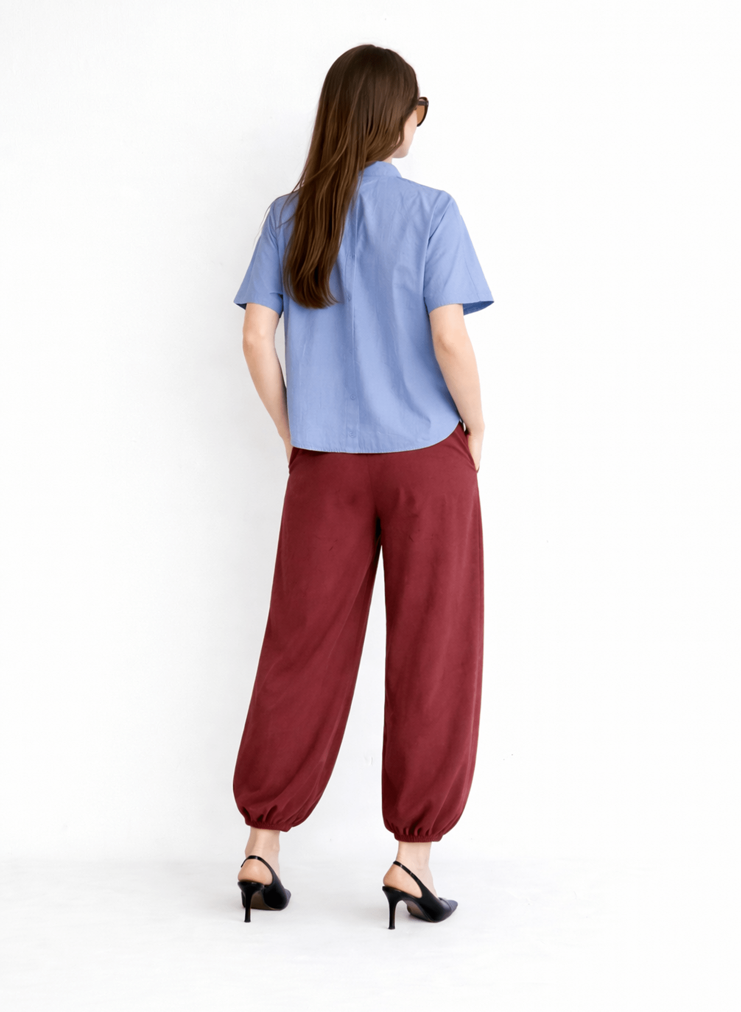 Rounded Hem Shirt - Blue - Meg