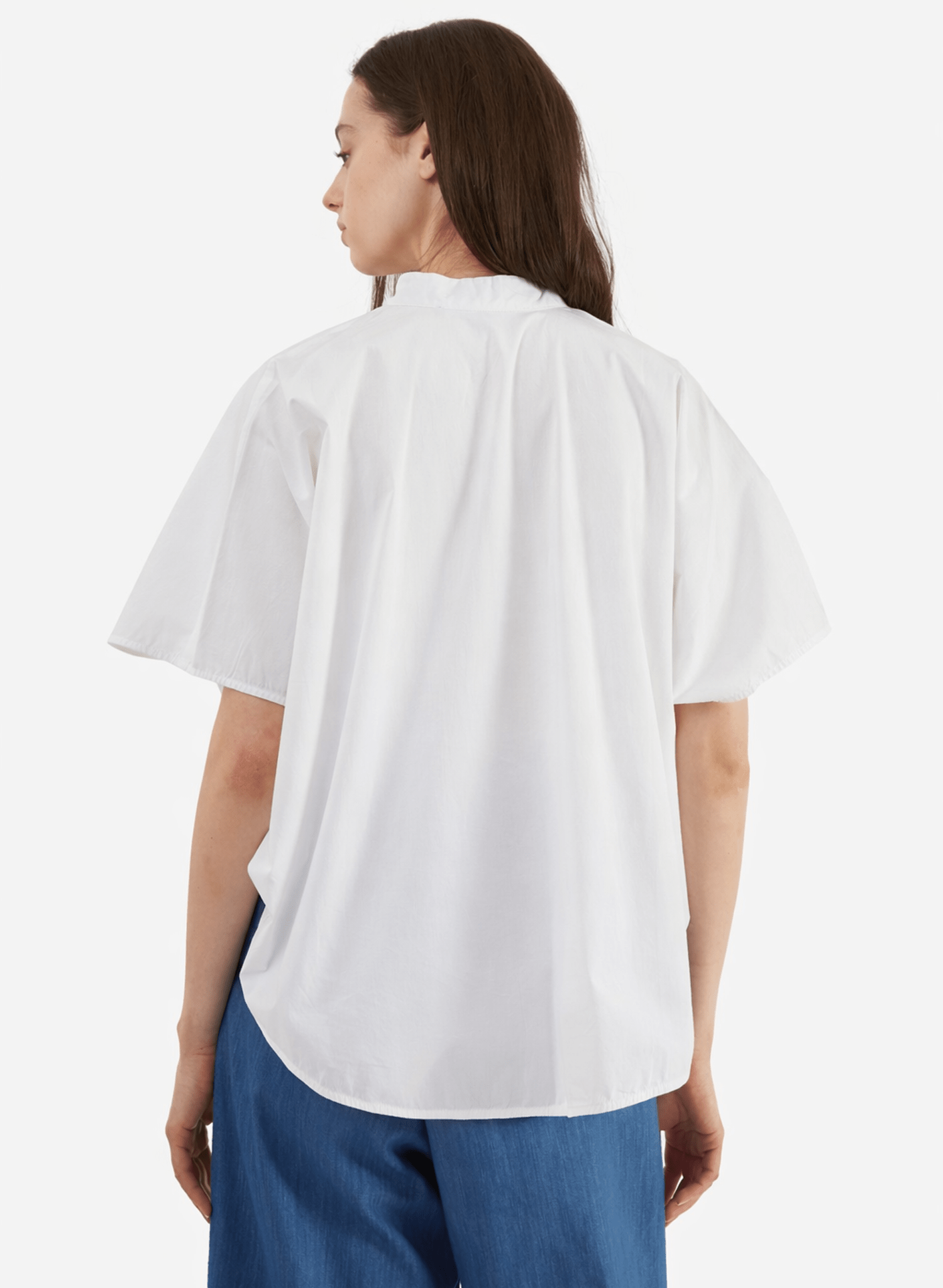 Rounded Hem Shirt - White - Meg