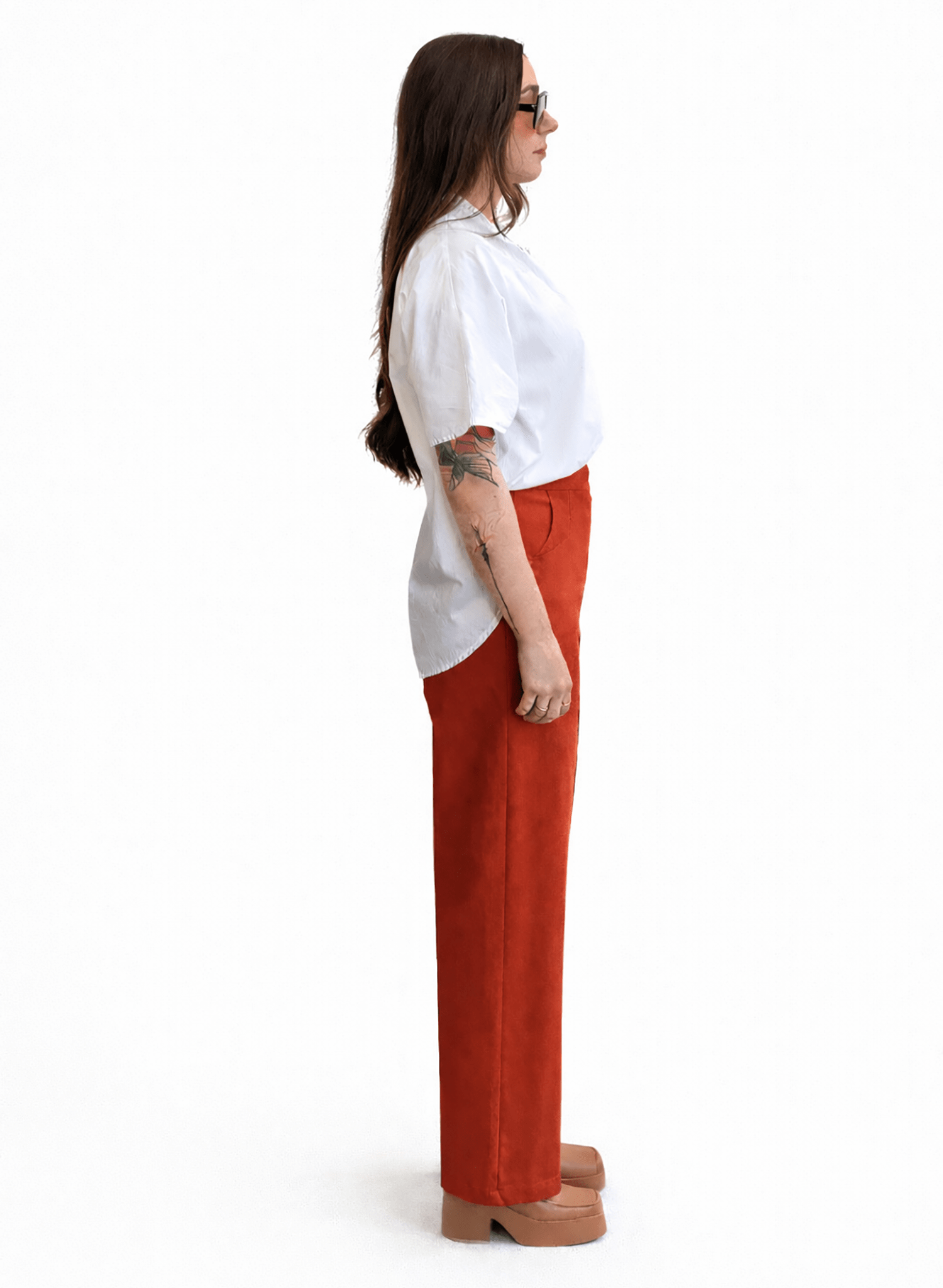 Rounded Hem Shirt - White - Meg