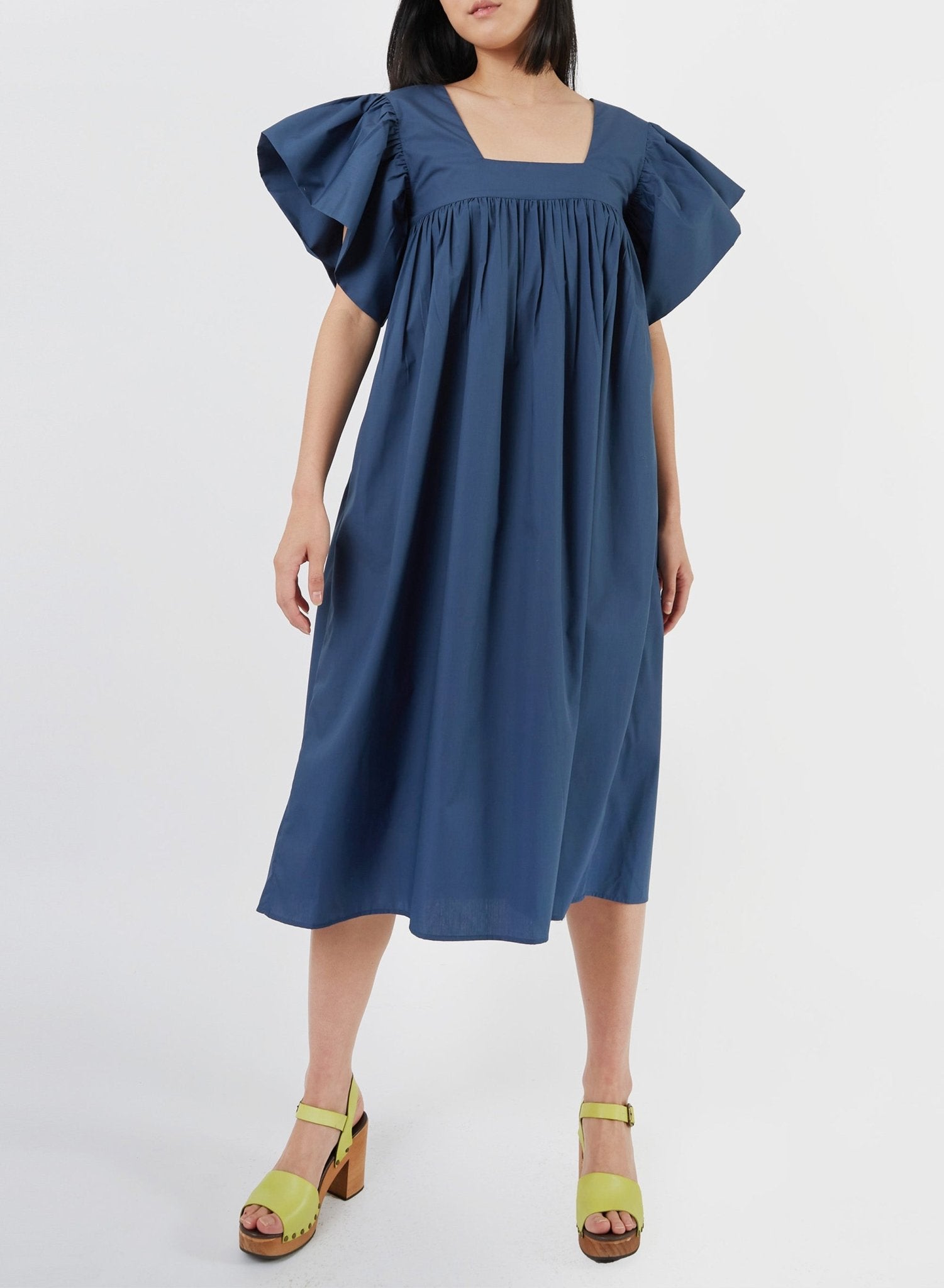 Ruffle Sleeve Babydoll Dress - Deep Ocean - Meg