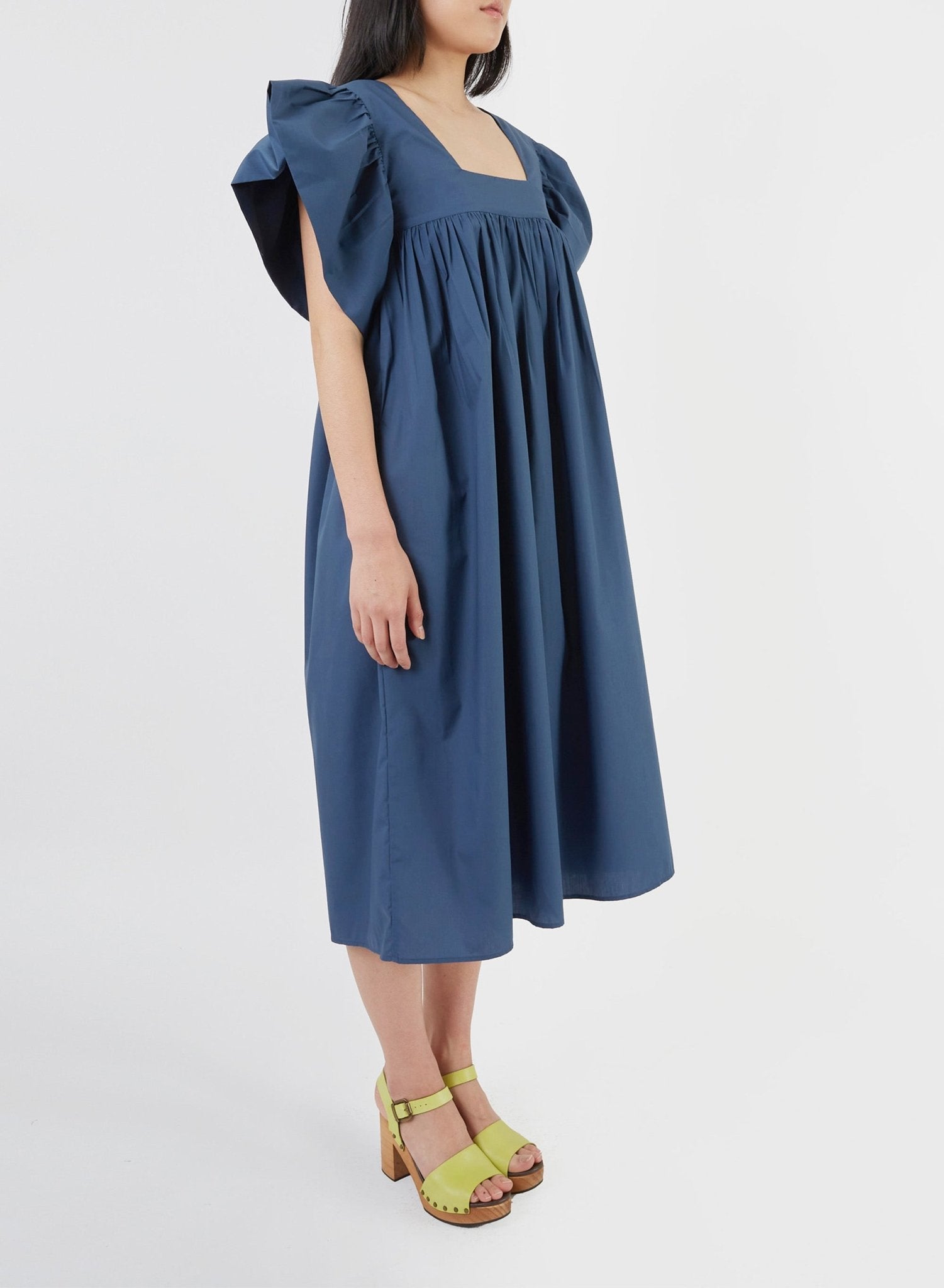 Ruffle Sleeve Babydoll Dress - Deep Ocean - Meg