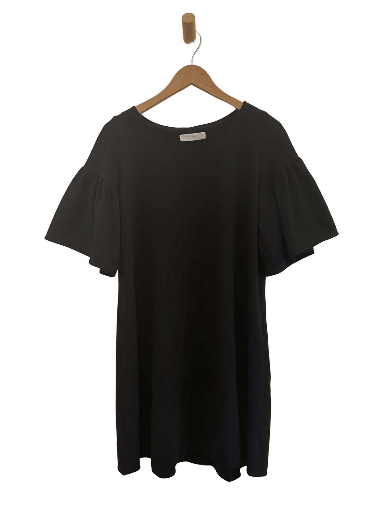 Ruffle Sleeve Ponte Dress (RESALE ITEM) - Black - S - Meg
