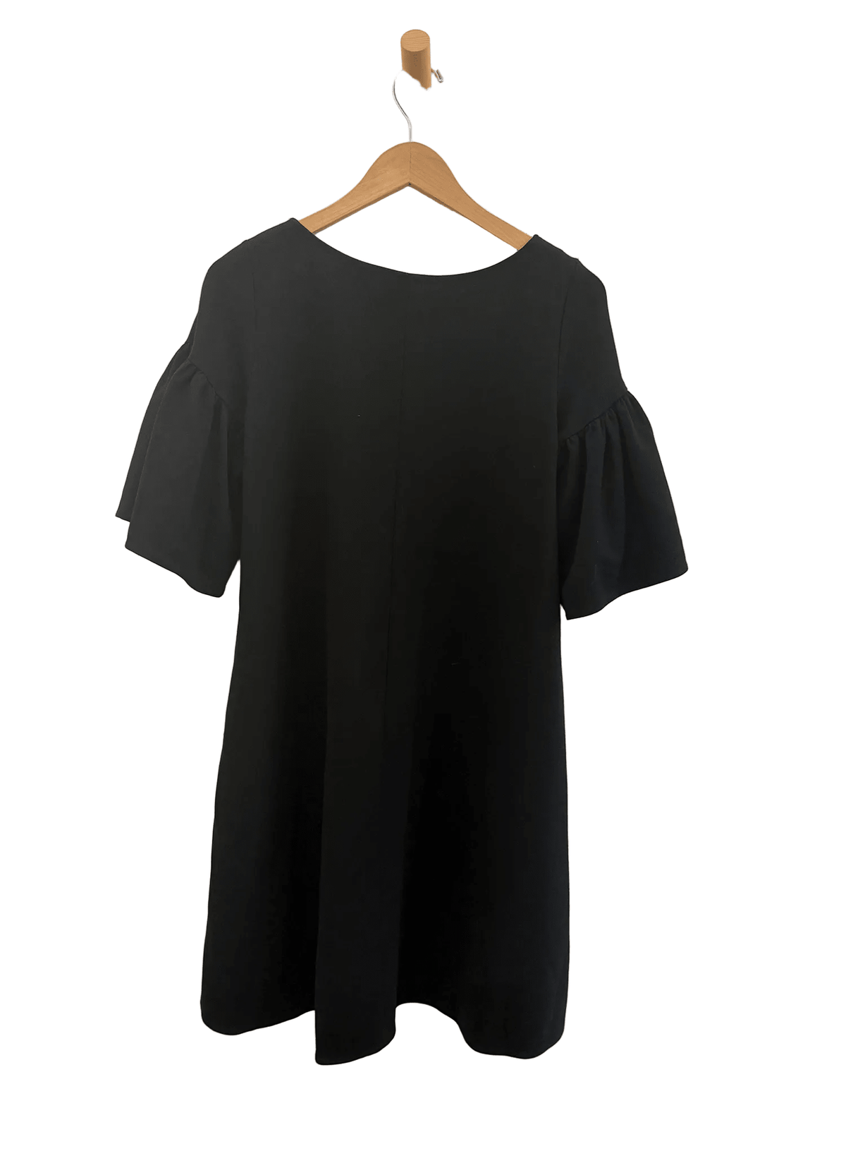 Ruffle Sleeve Ponte Dress (RESALE ITEM) - Black - S - Meg