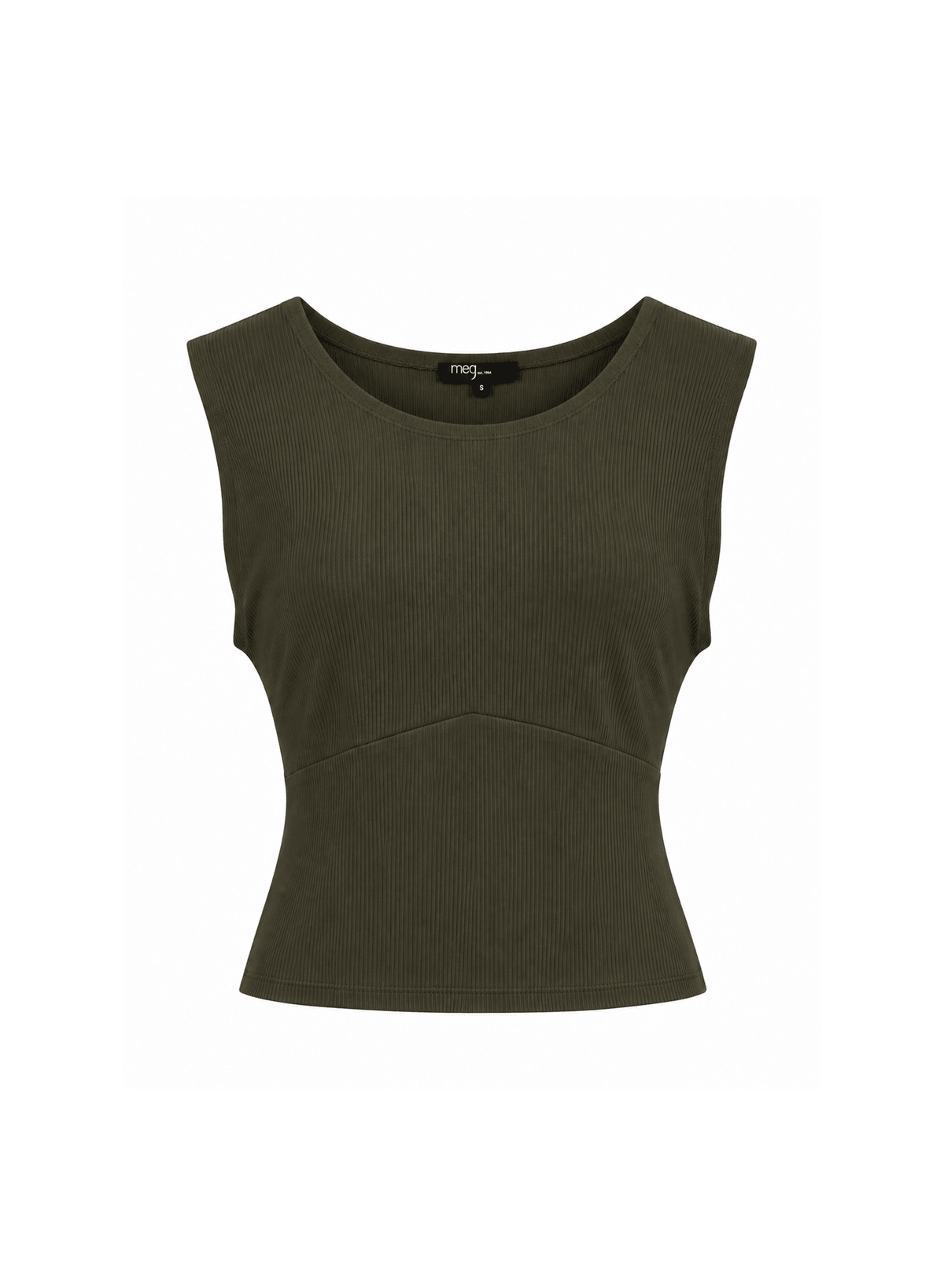 Scoop Neck Skinny Top - Olive - Meg