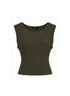 Scoop Neck Skinny Top - Olive - Meg