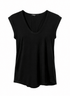 Scoop Neck Tee - Black - Meg
