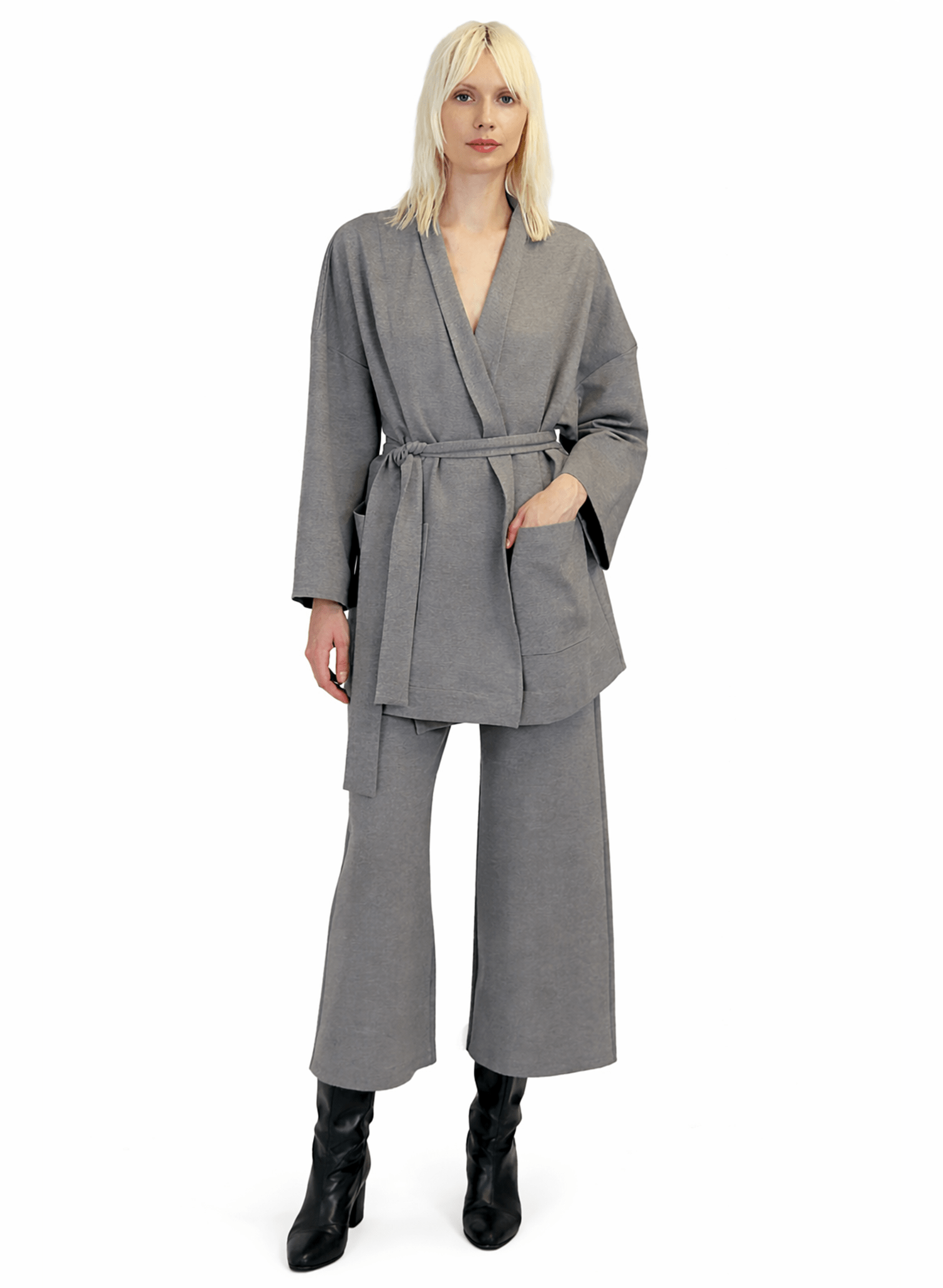 Shawl Collar Jacket - Grey - Meg