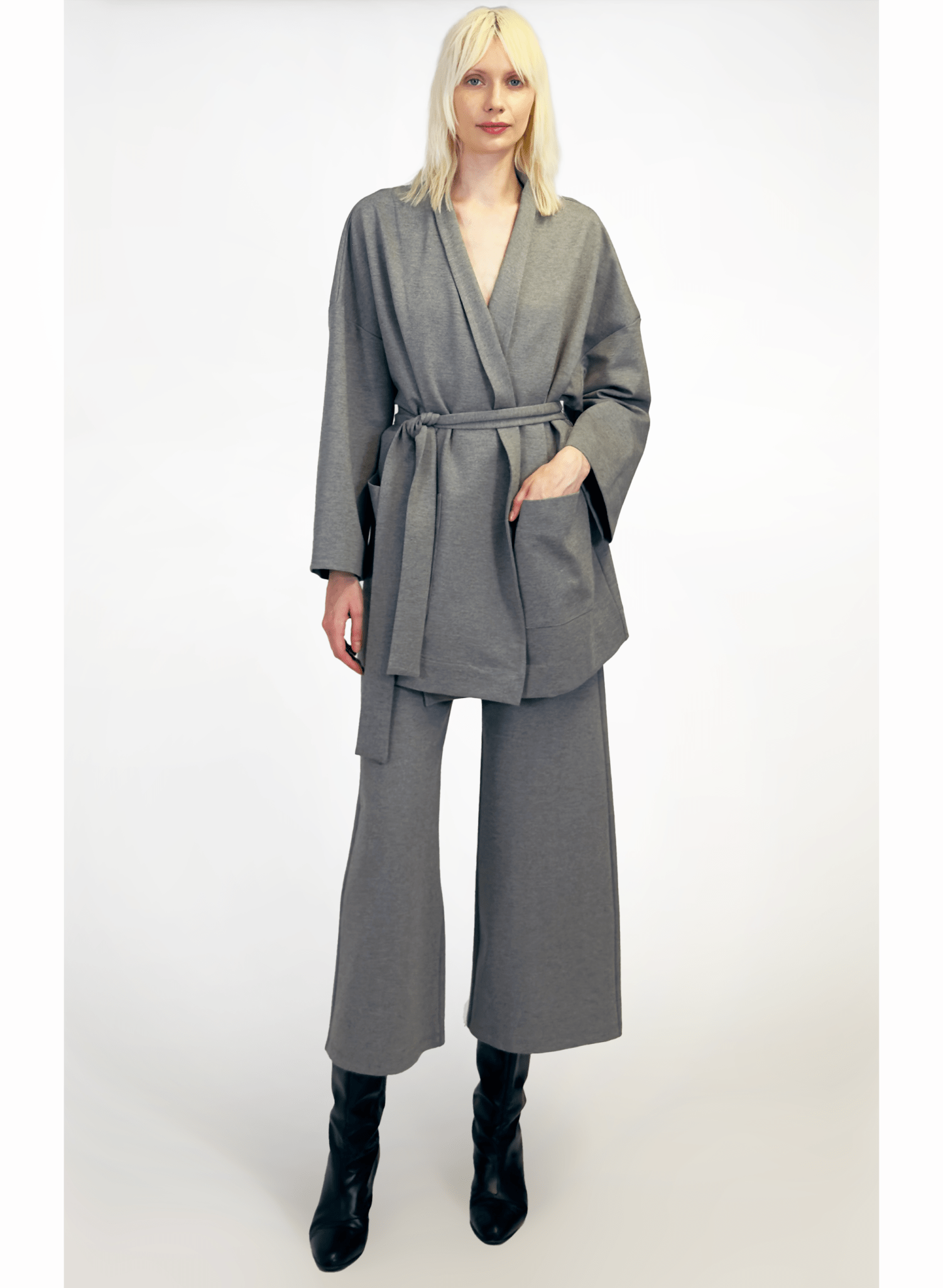Shawl Collar Jacket - Grey - Meg