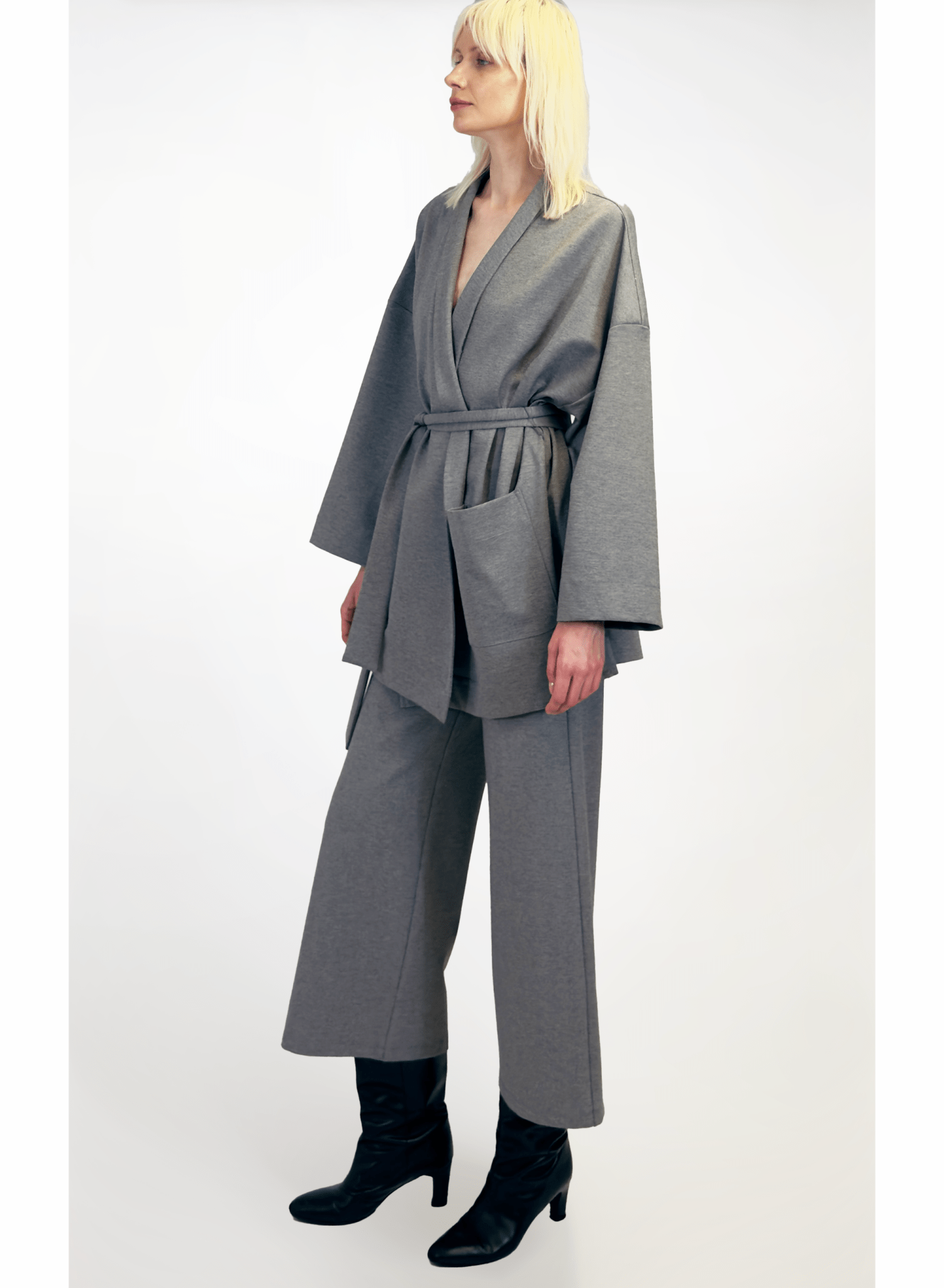 Shawl Collar Jacket - Grey - Meg