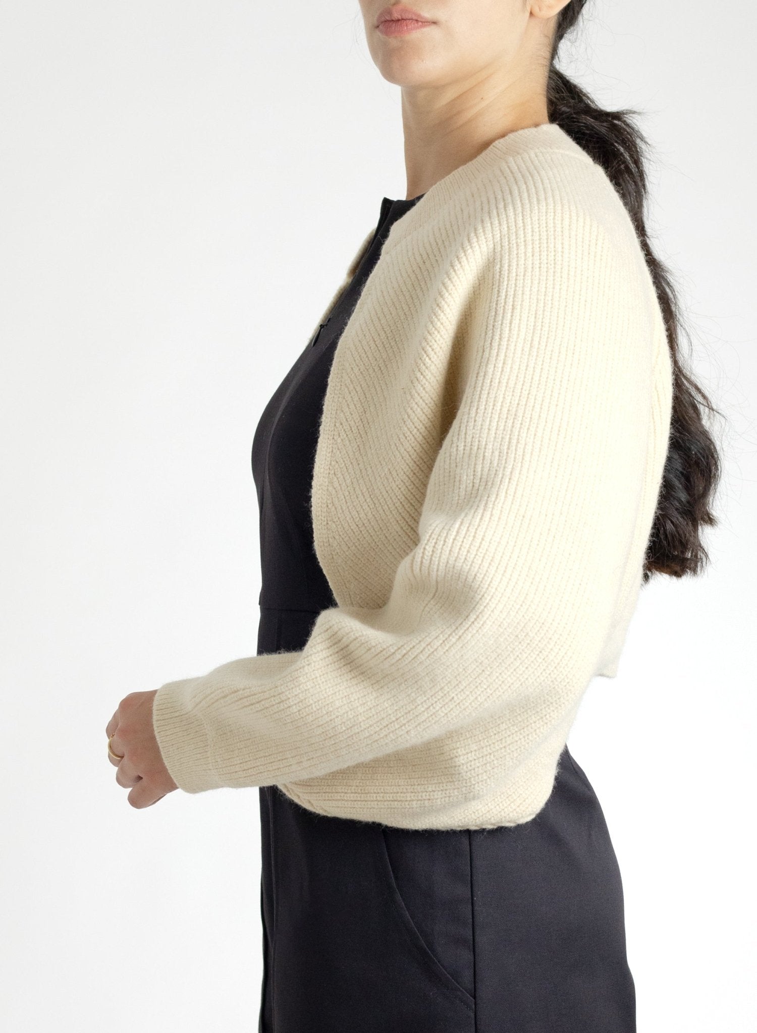 Shrug Cropped Cardigan - Ivory - Meg