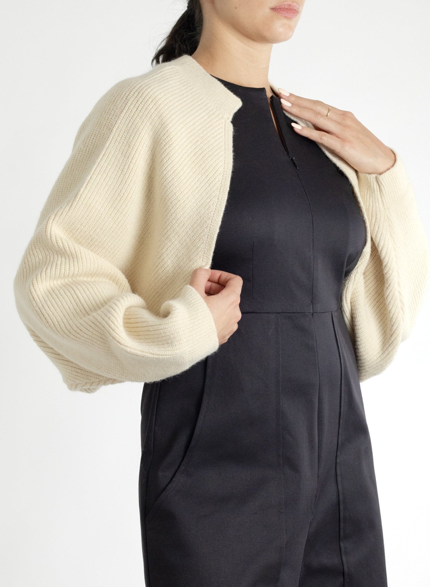 Shrug Cropped Cardigan - Ivory - Meg