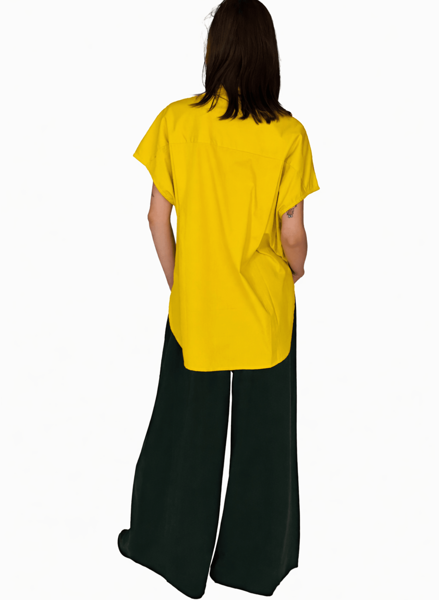 Sleeveless Boyfriend Shirt - Chartreuse - Meg