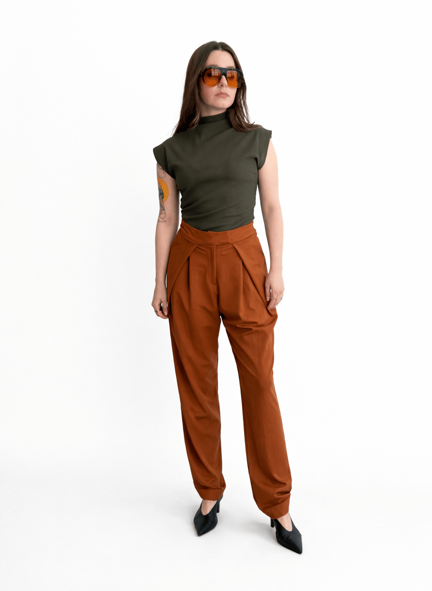 Sleeveless Skinny Top - Olive - Meg