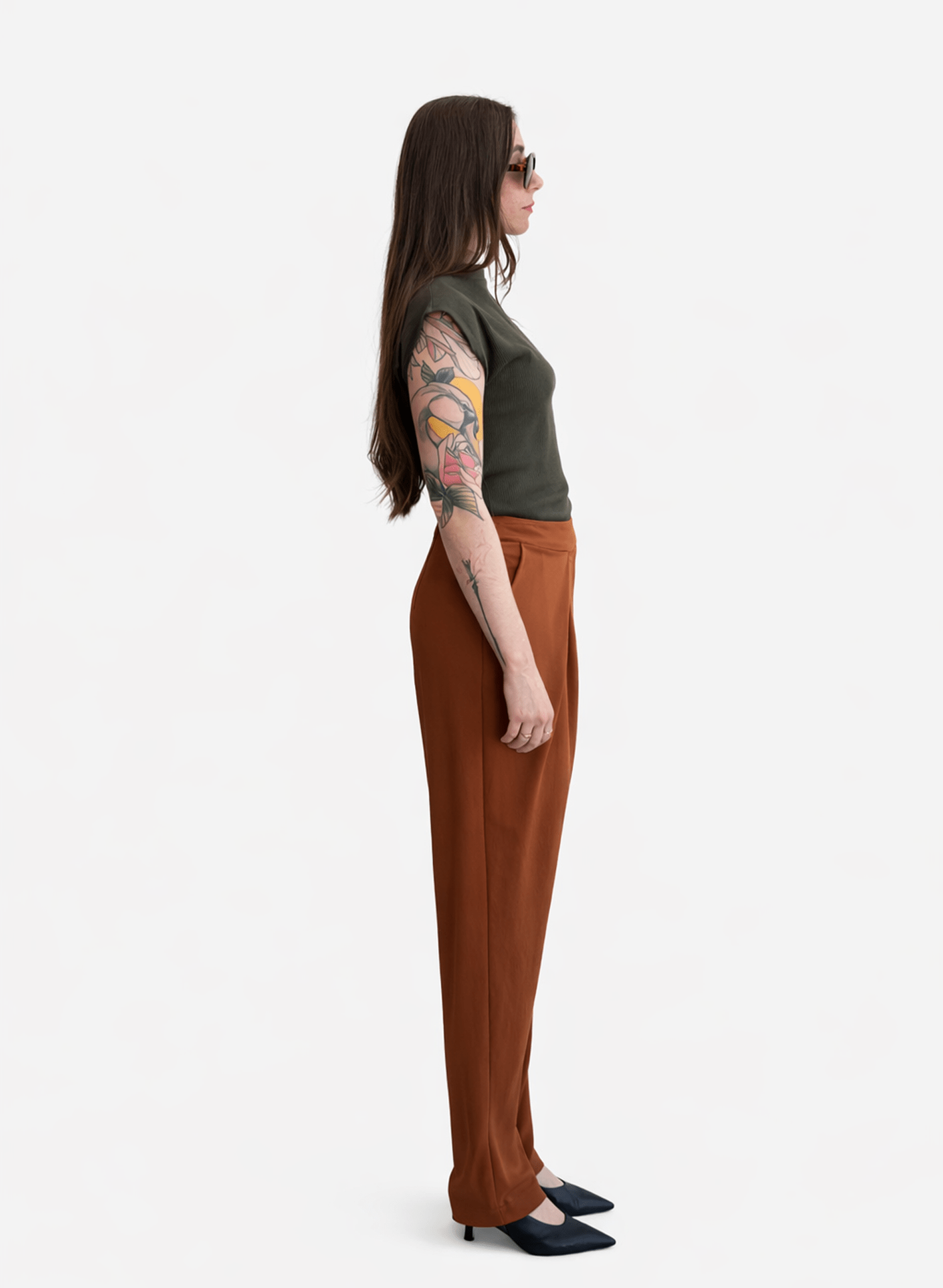 Sleeveless Skinny Top - Olive - Meg