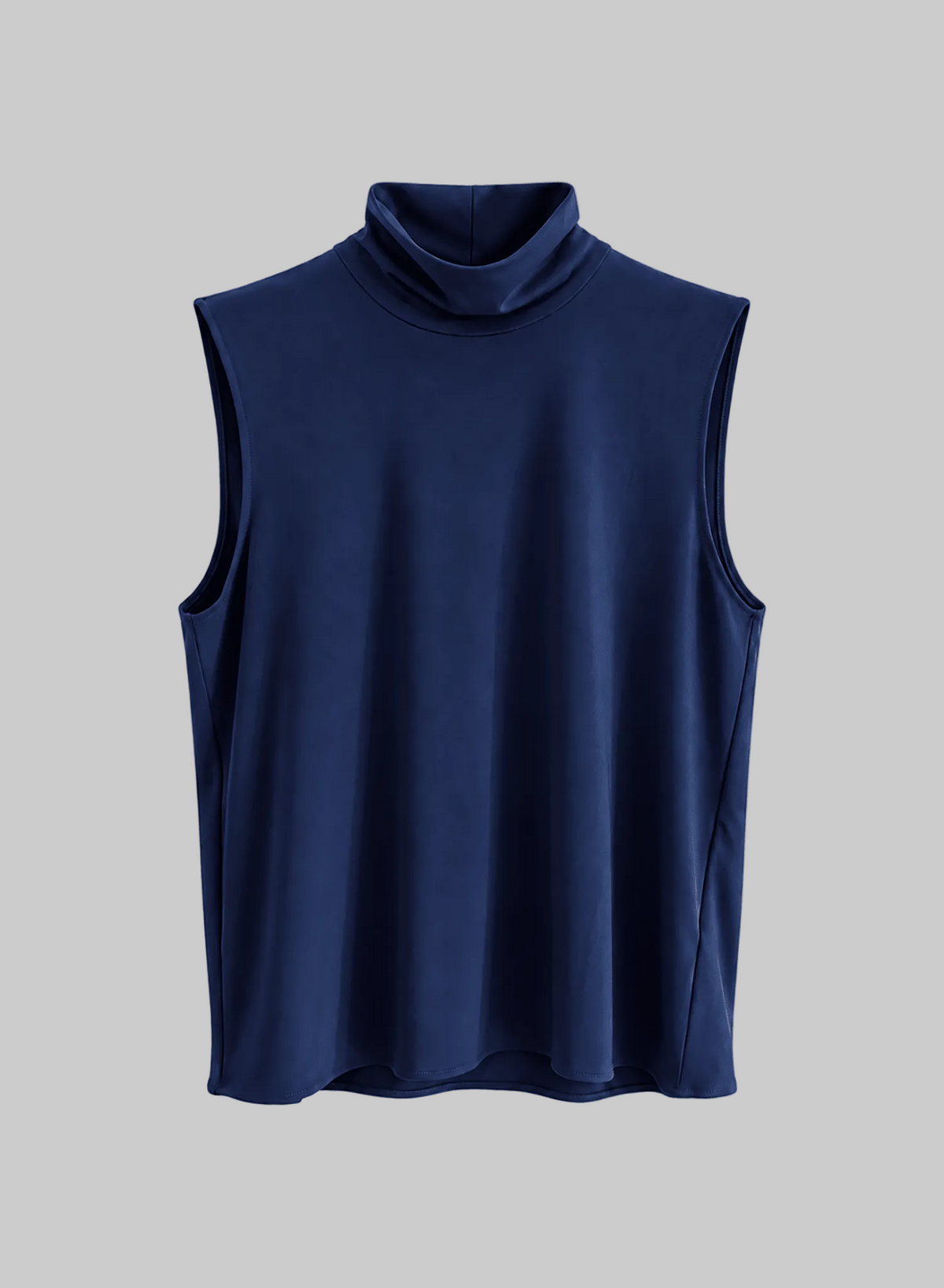 Sleeveless Turtleneck Top - Navy - Meg