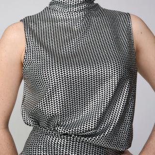 Sleeveless Turtleneck Top - Silver - Meg