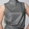 Sleeveless Turtleneck Top - Silver - Meg